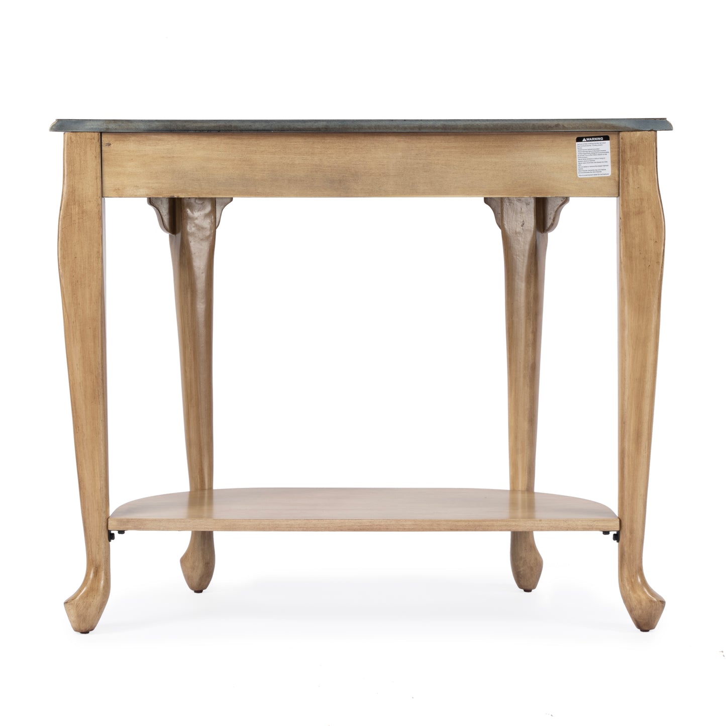 Kimball 36" Demilune Wood Console Table with Storage in Beige 0653424