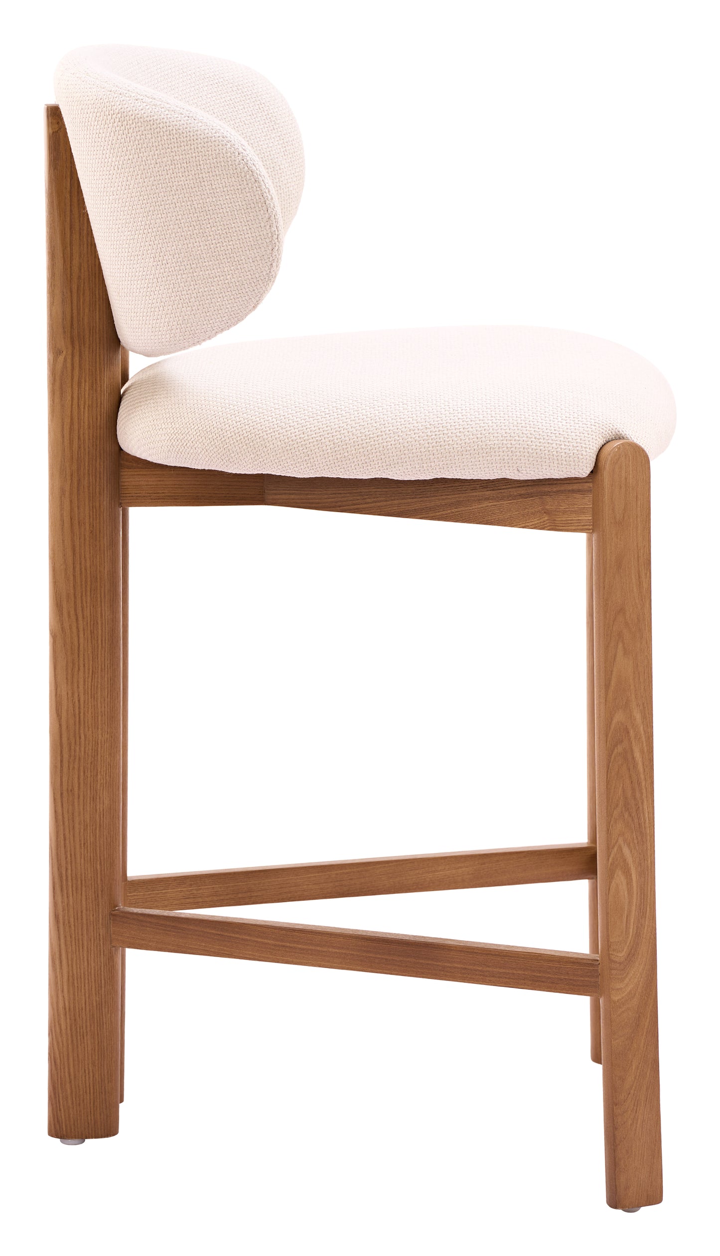 Rosetta Counter Stool (Set of 2) Beige & Walnut - 2