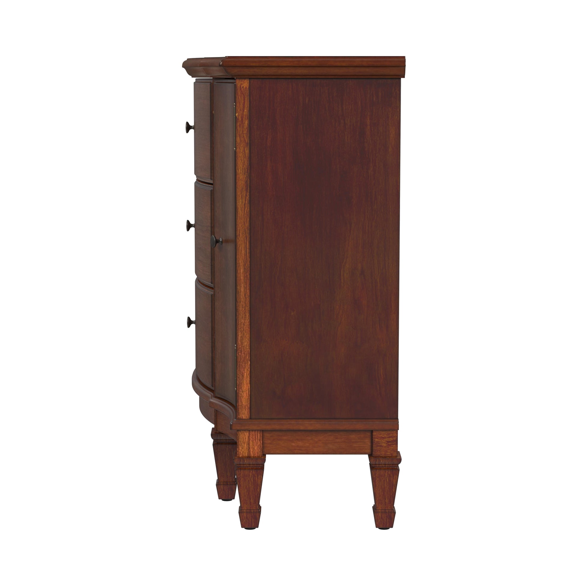 Butler Specialty Company Sheffield 40 in. W Demilune Wood 3 Drawer 2 Door Accent Cabinet, Medium Brown