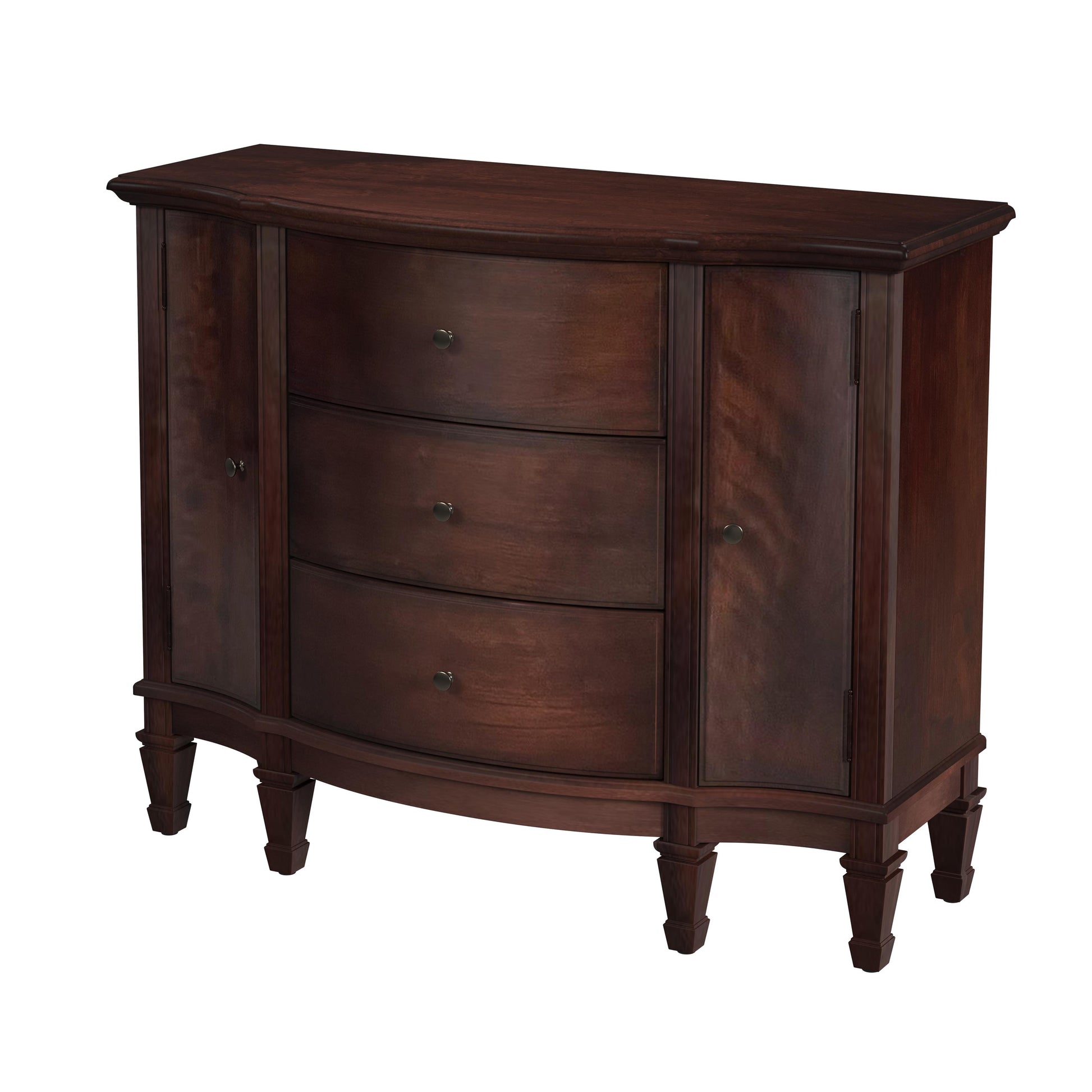 Butler Specialty Company Sheffield 40 in. W Demilune Wood 3 Drawer 2 Door Accent Cabinet, Dark Brown