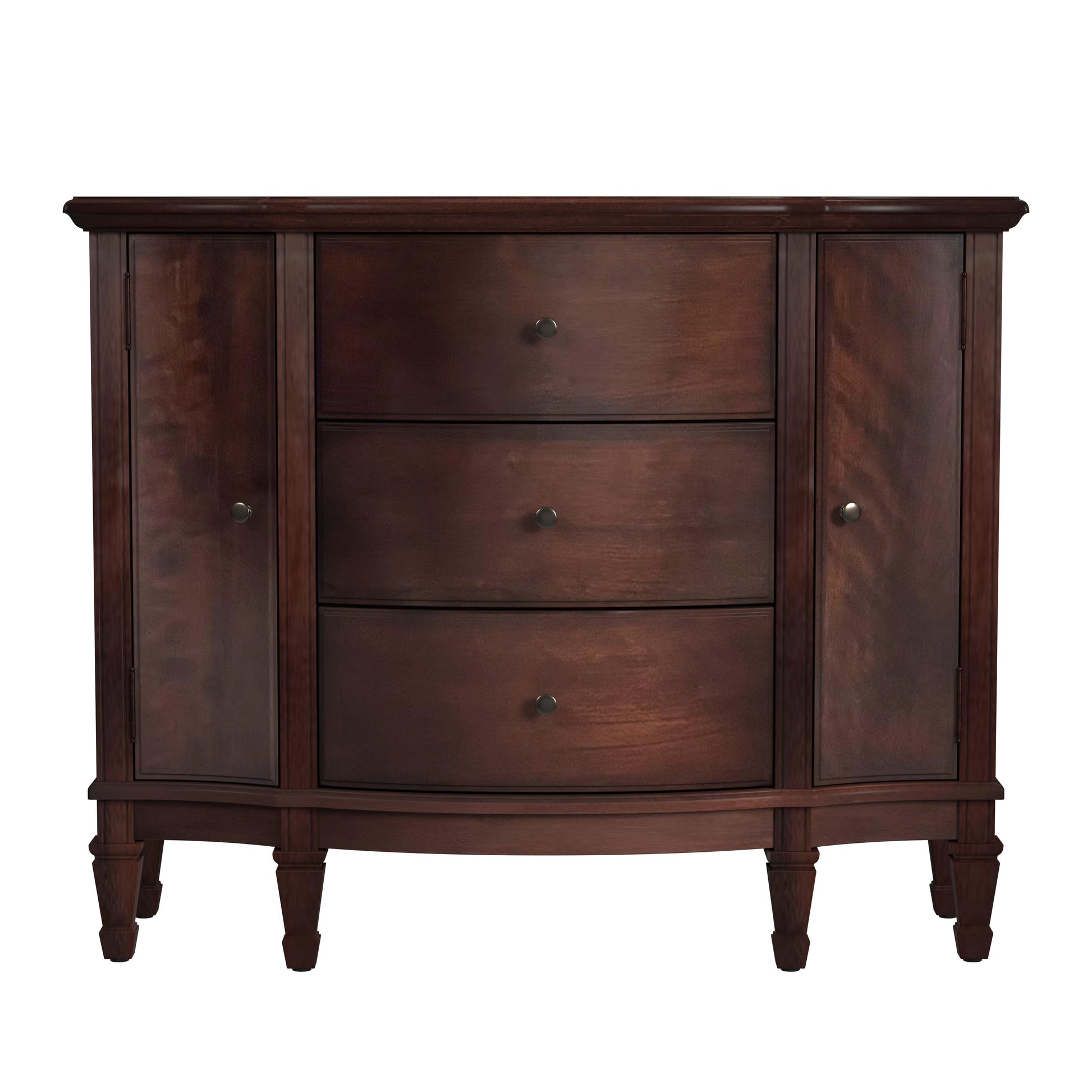Butler Specialty Company Sheffield 40 in. W Demilune Wood 3 Drawer 2 Door Accent Cabinet, Dark Brown
