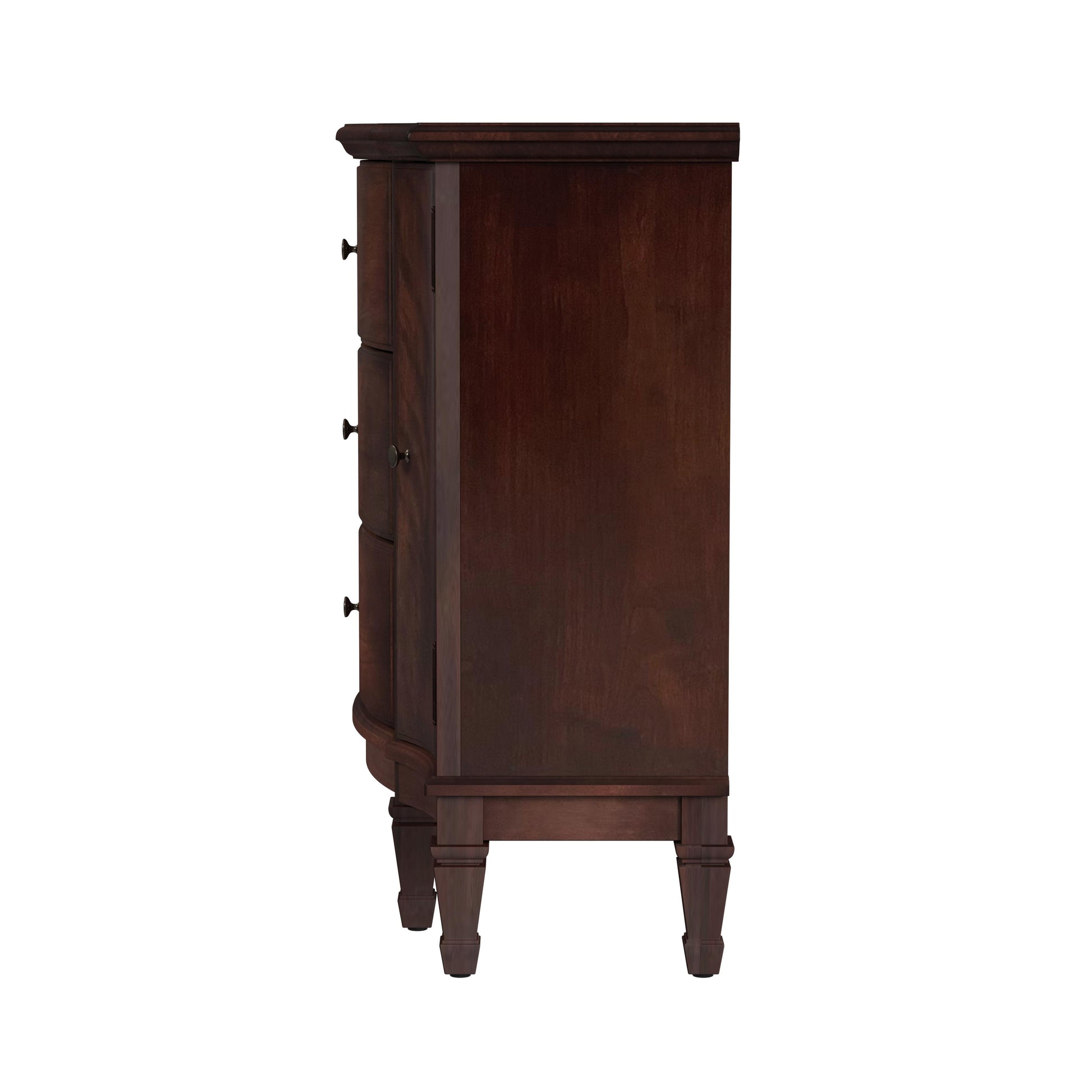 Butler Specialty Company Sheffield 40 in. W Demilune Wood 3 Drawer 2 Door Accent Cabinet, Dark Brown