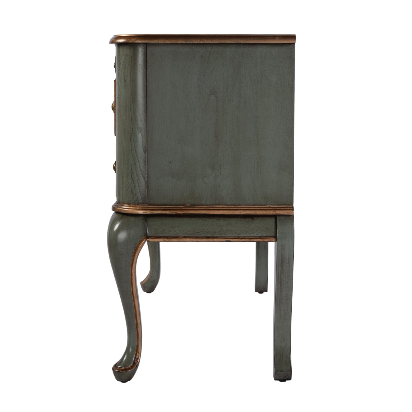 Butler Specialty Company Charlotte 40 in. W Rectangular Wood Vanity/Valet Desk with Storage Drawers and Mirror, Pastel Green