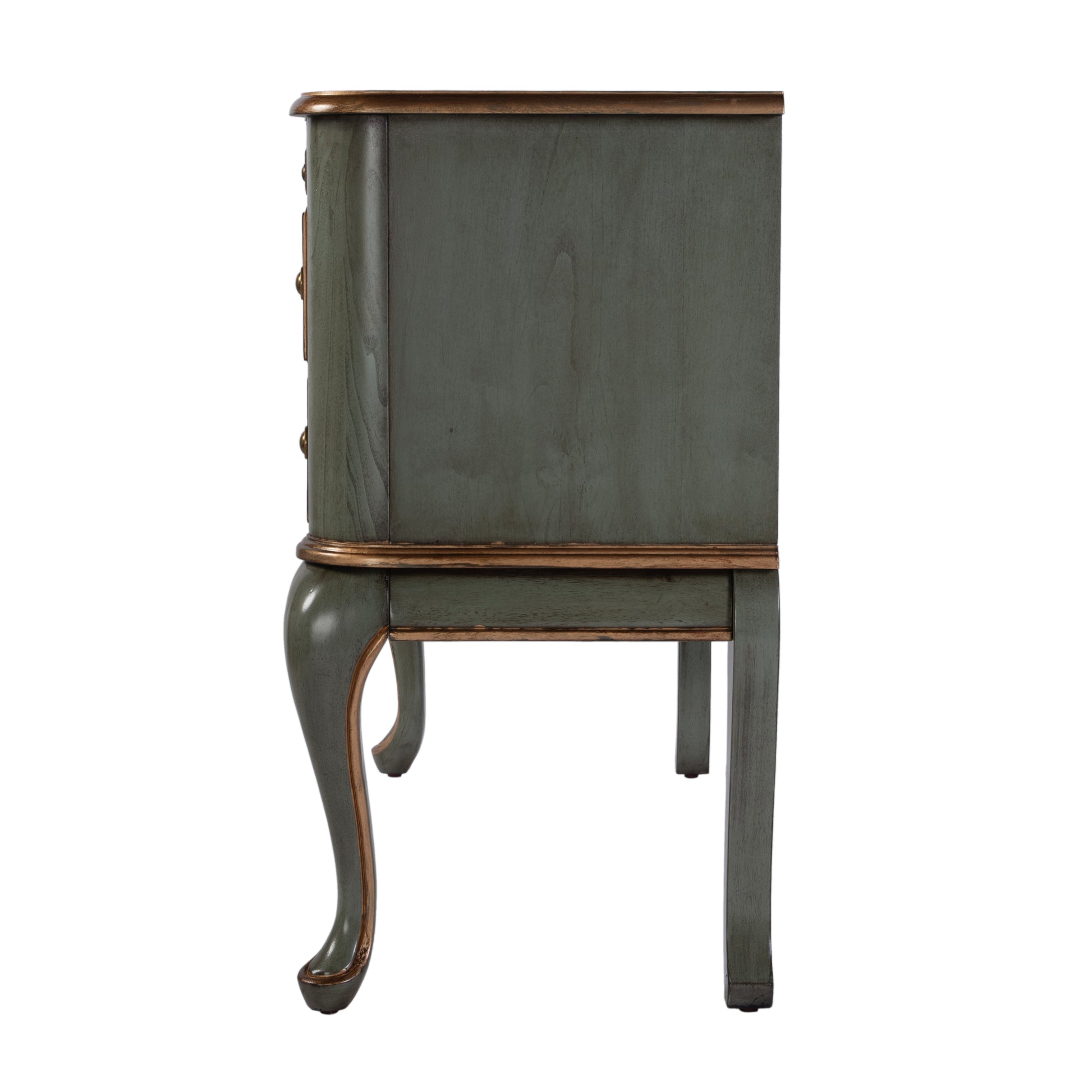 Butler Specialty Company Charlotte 40 in. W Rectangular Wood Vanity/Valet Desk with Storage Drawers and Mirror, Pastel Green