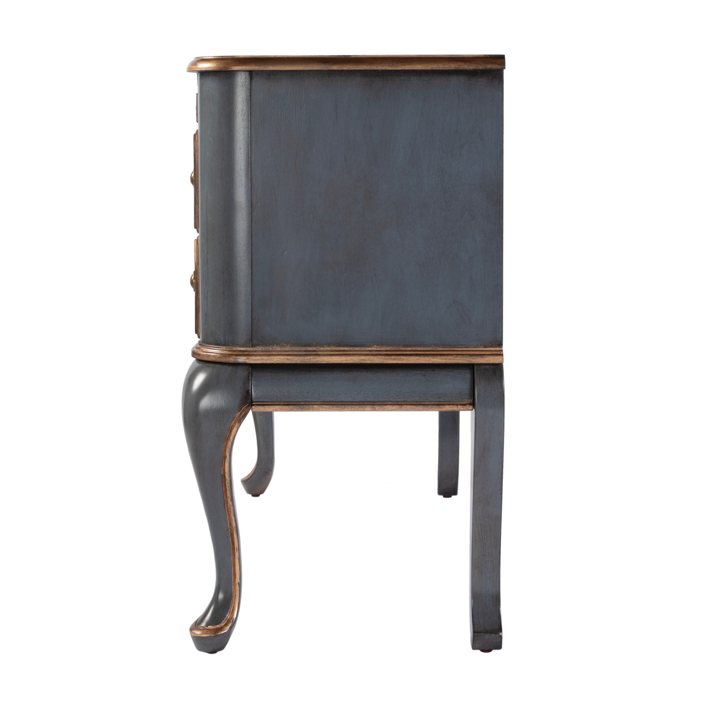 Butler Specialty Company Charlotte 40 in. W Rectangular Wood Vanity/Valet Desk with Storage Drawers and Mirror, Pastel Blue