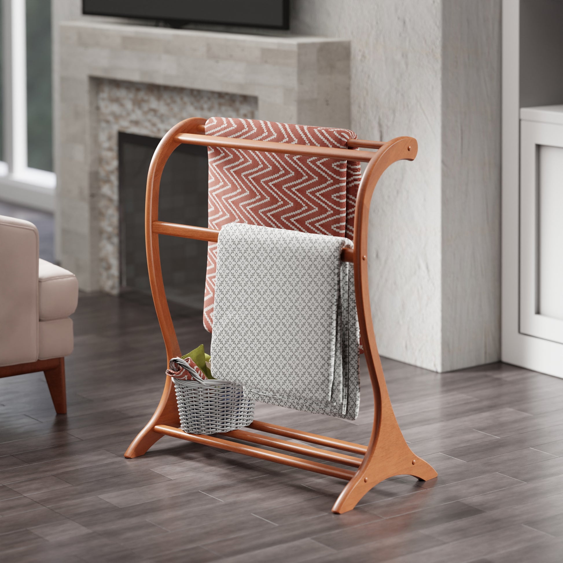 Bella Blanket Rack, Teak