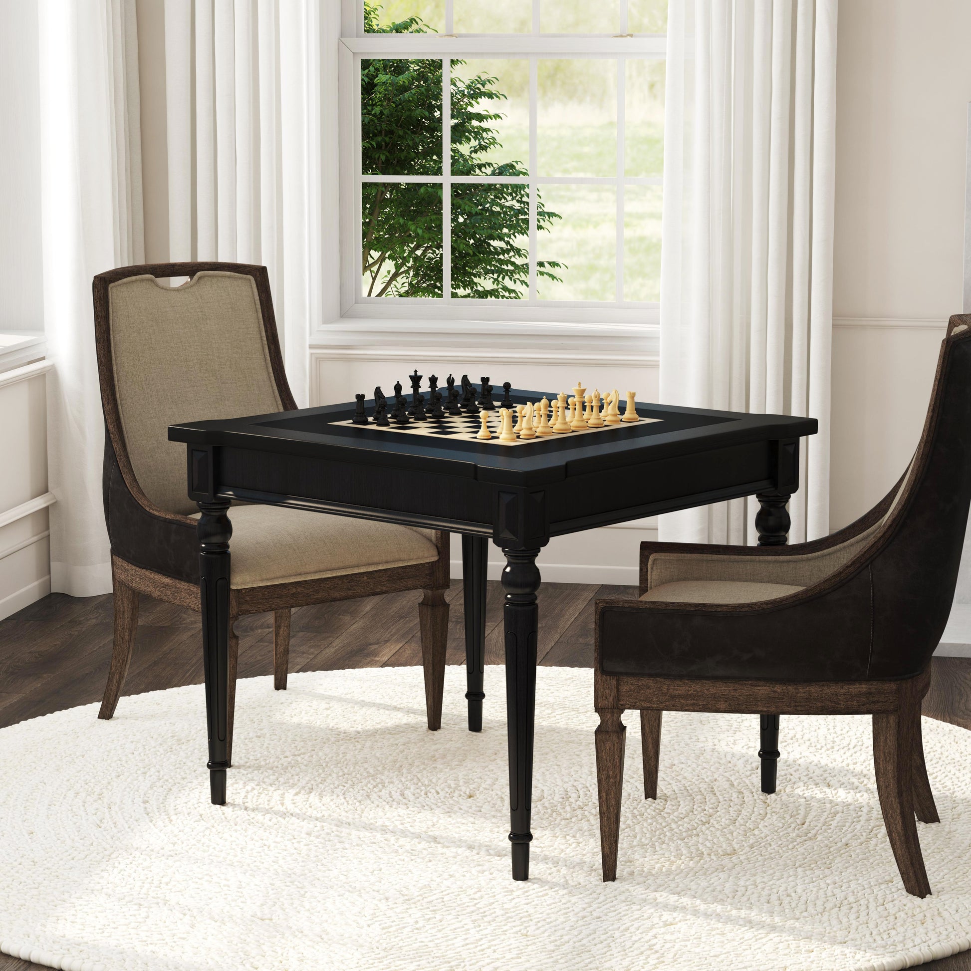 Butler Specialty Company Vincent 36 in. W Square Wood Multi-Game Card Table with Reversible Top, Black