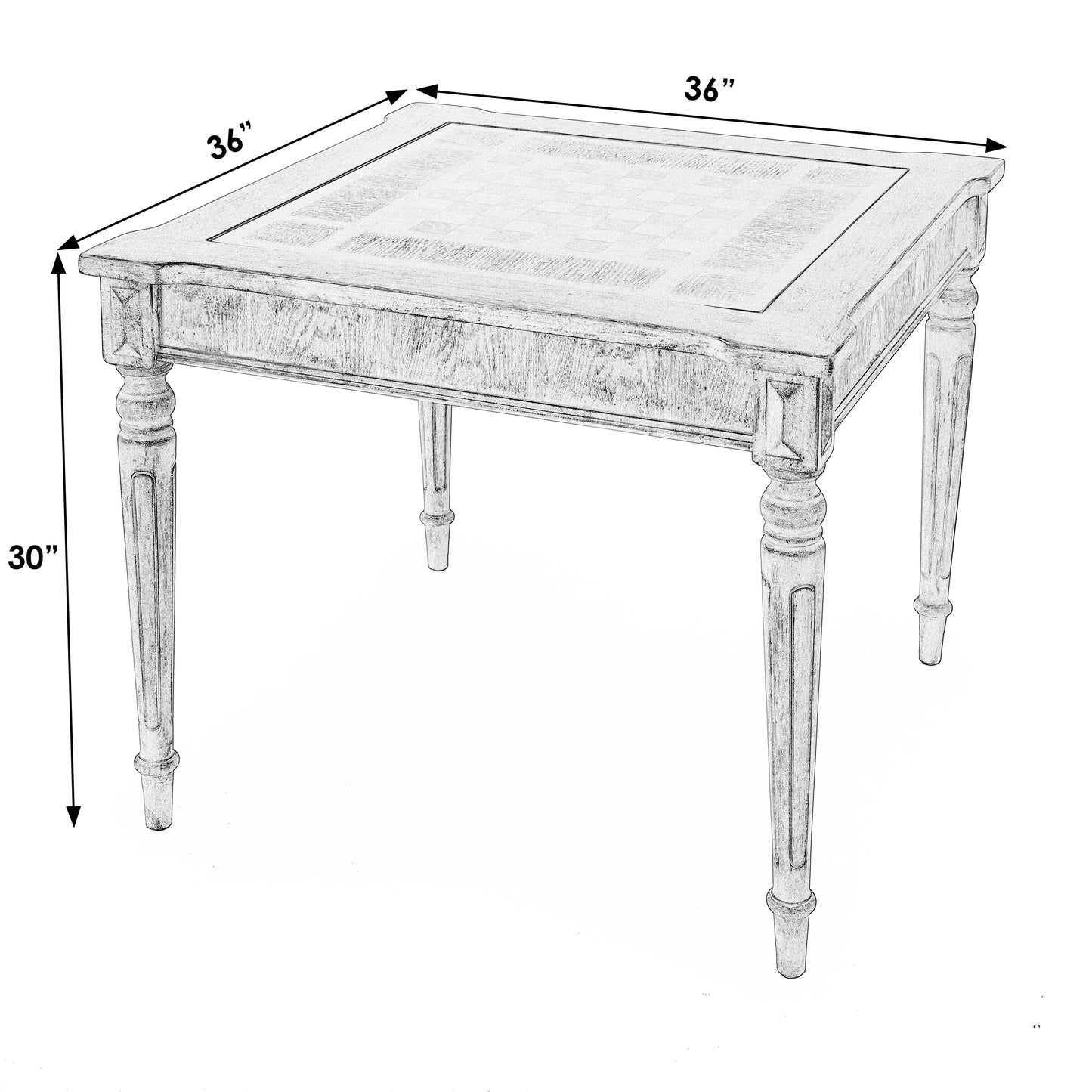 Butler Specialty Company Vincent 36 in. W Square Wood Multi-Game Card Table with Reversible Top, Gray