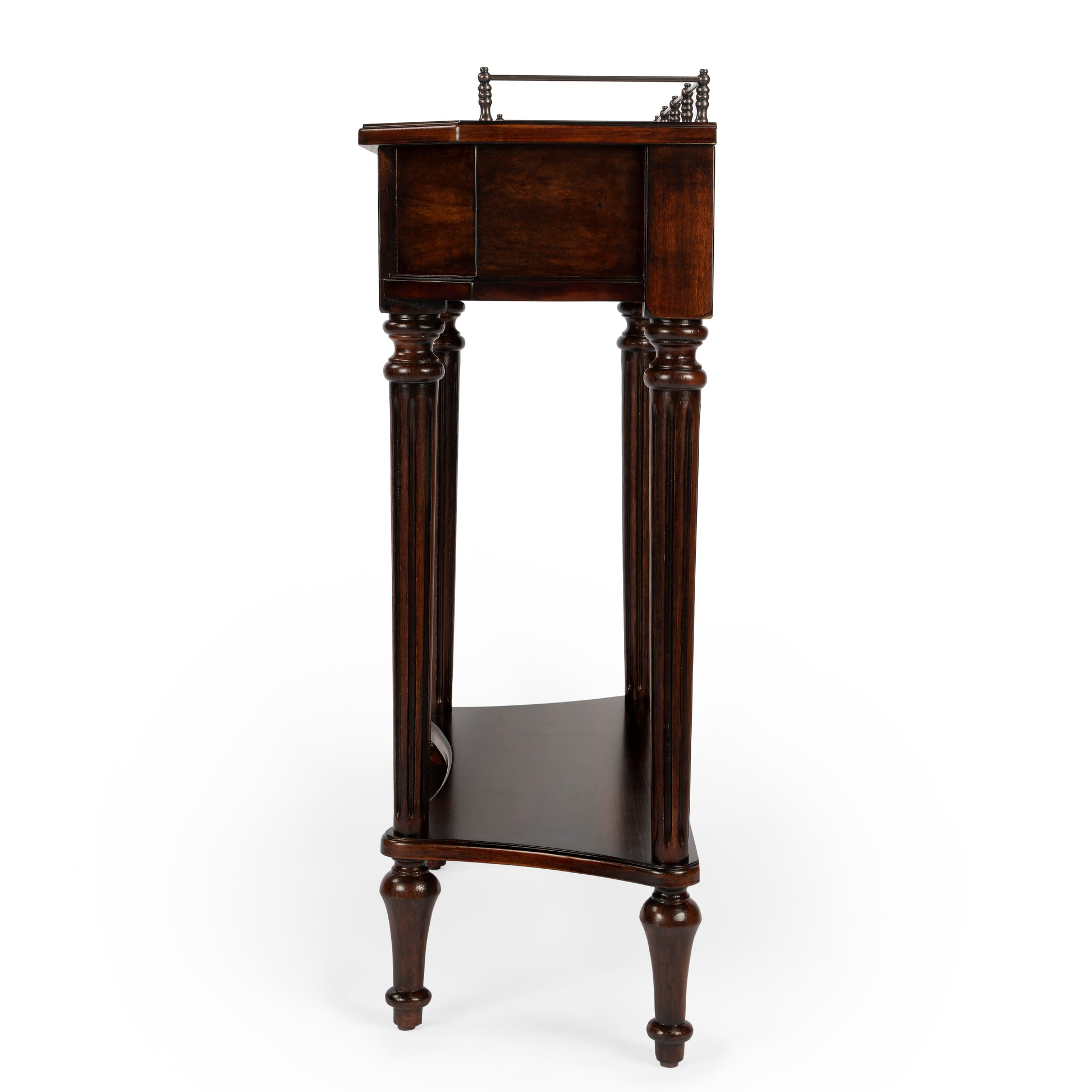 Butler Specialty Company Charleston 30 in. W Demilune Wood 1 Drawer Console Table with Lower Open Shelf, Dark Brown