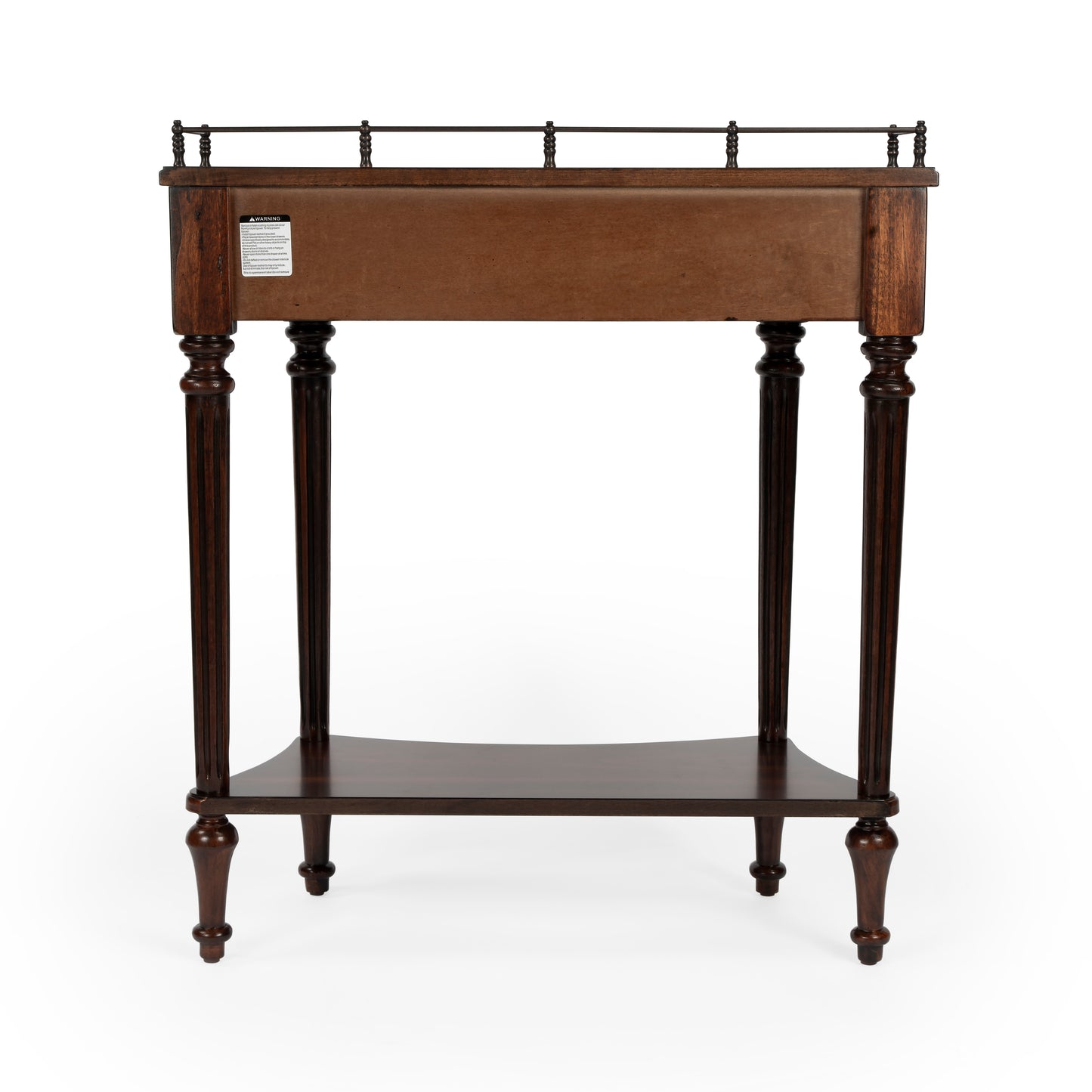 Butler Specialty Company Charleston 30 in. W Demilune Wood 1 Drawer Console Table with Lower Open Shelf, Dark Brown