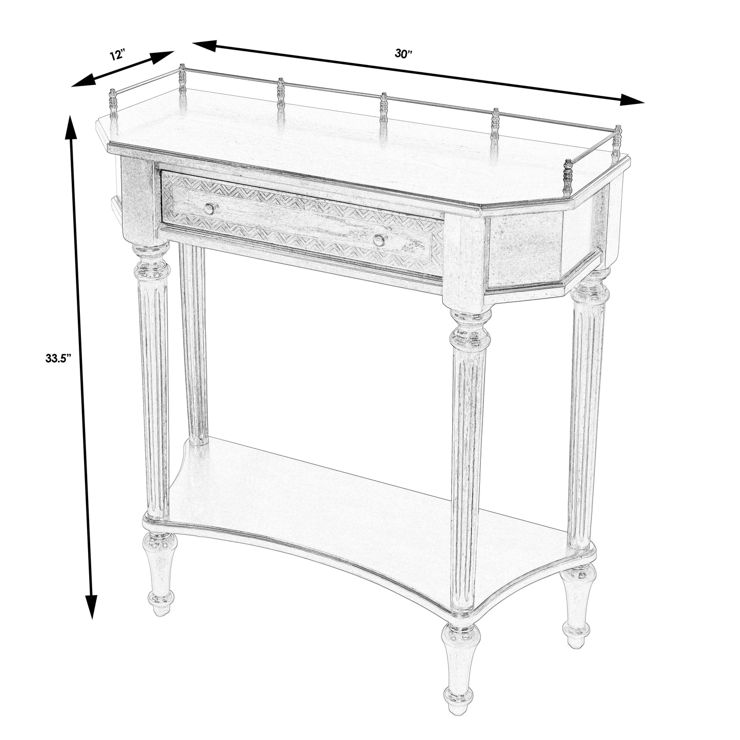 Butler Specialty Company Charleston 30 in. W Demilune Wood 1 Drawer Console Table with Lower Open Shelf, Dark Brown