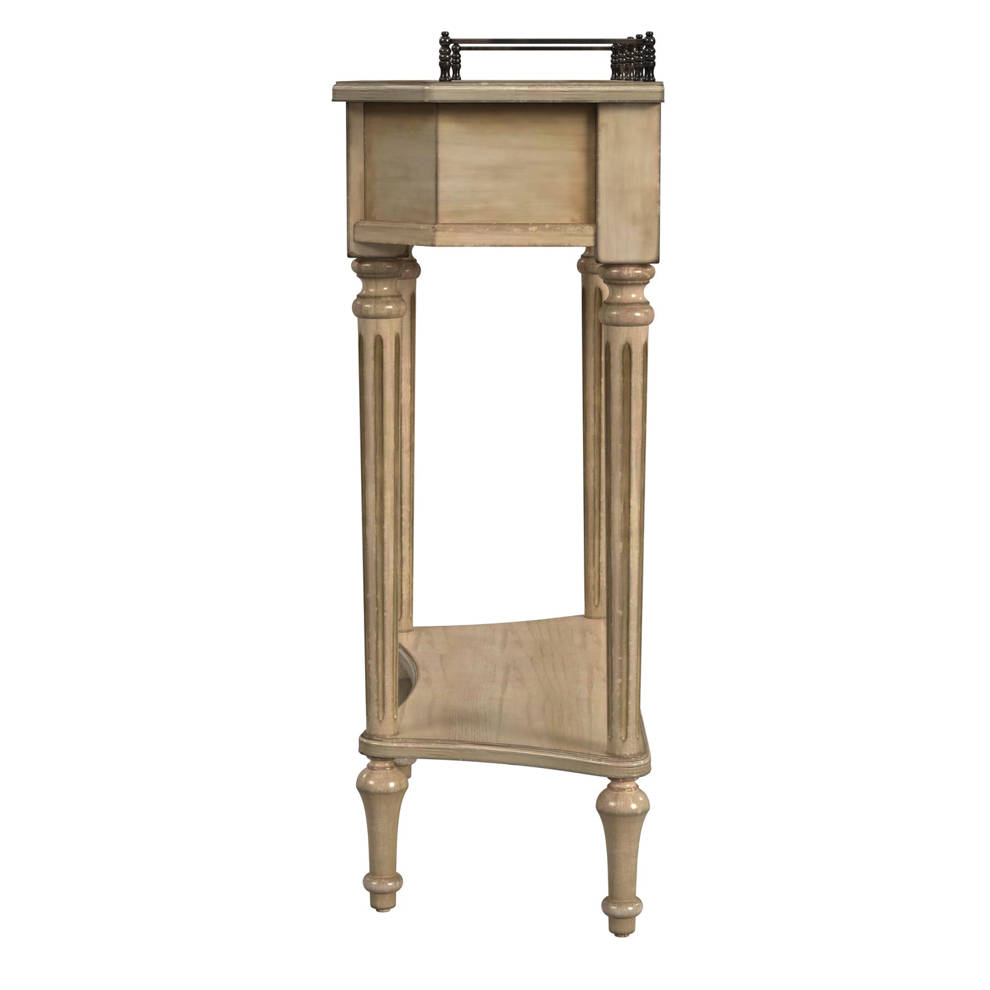 Butler Specialty Company Charleston 30 in. W Demilune Wood 1 Drawer Console Table with Lower Open Shelf, Beige