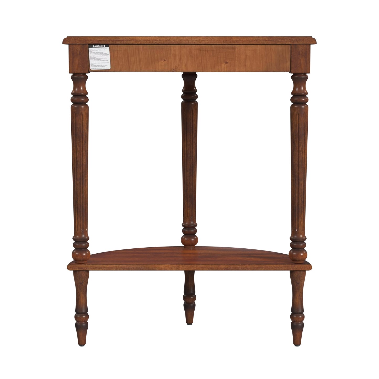 Butler Specialty Company Bellini  24 in. W Demilune Wood Console Table with Lower Open Shelf, Medium Brown