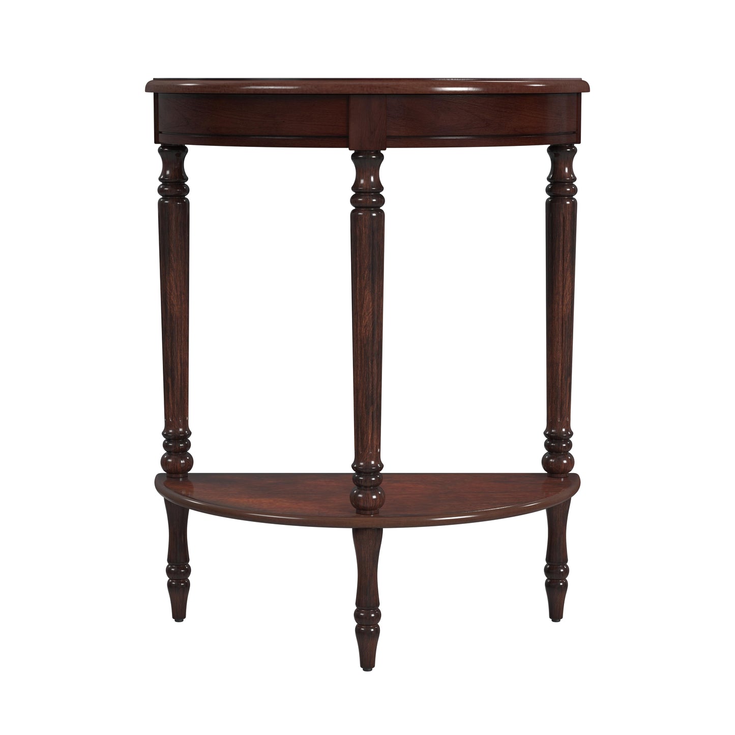 Butler Specialty Company Bellini  24 in. W Demilune Wood Console Table with Lower Open Shelf, Dark Brown