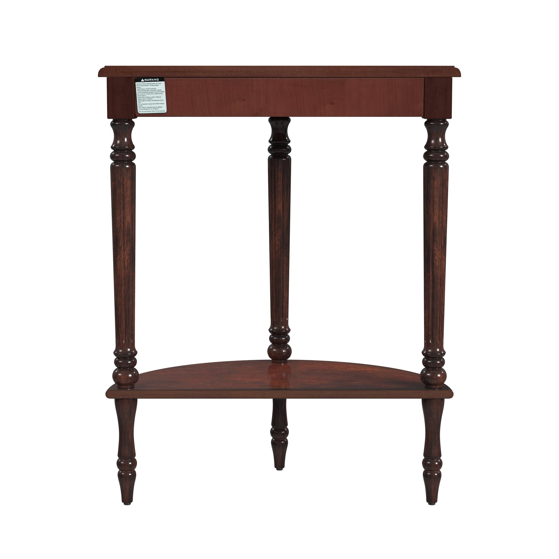 Butler Specialty Company Bellini  24 in. W Demilune Wood Console Table with Lower Open Shelf, Dark Brown