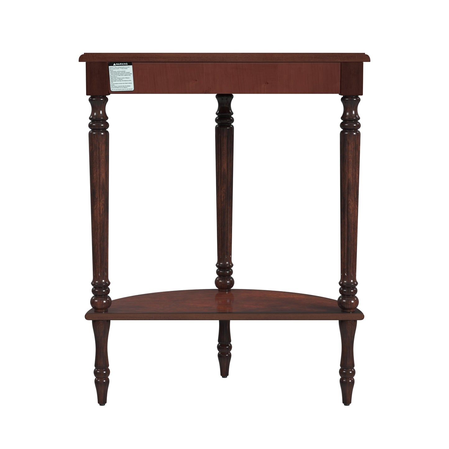 Butler Specialty Company Bellini  24 in. W Demilune Wood Console Table with Lower Open Shelf, Dark Brown