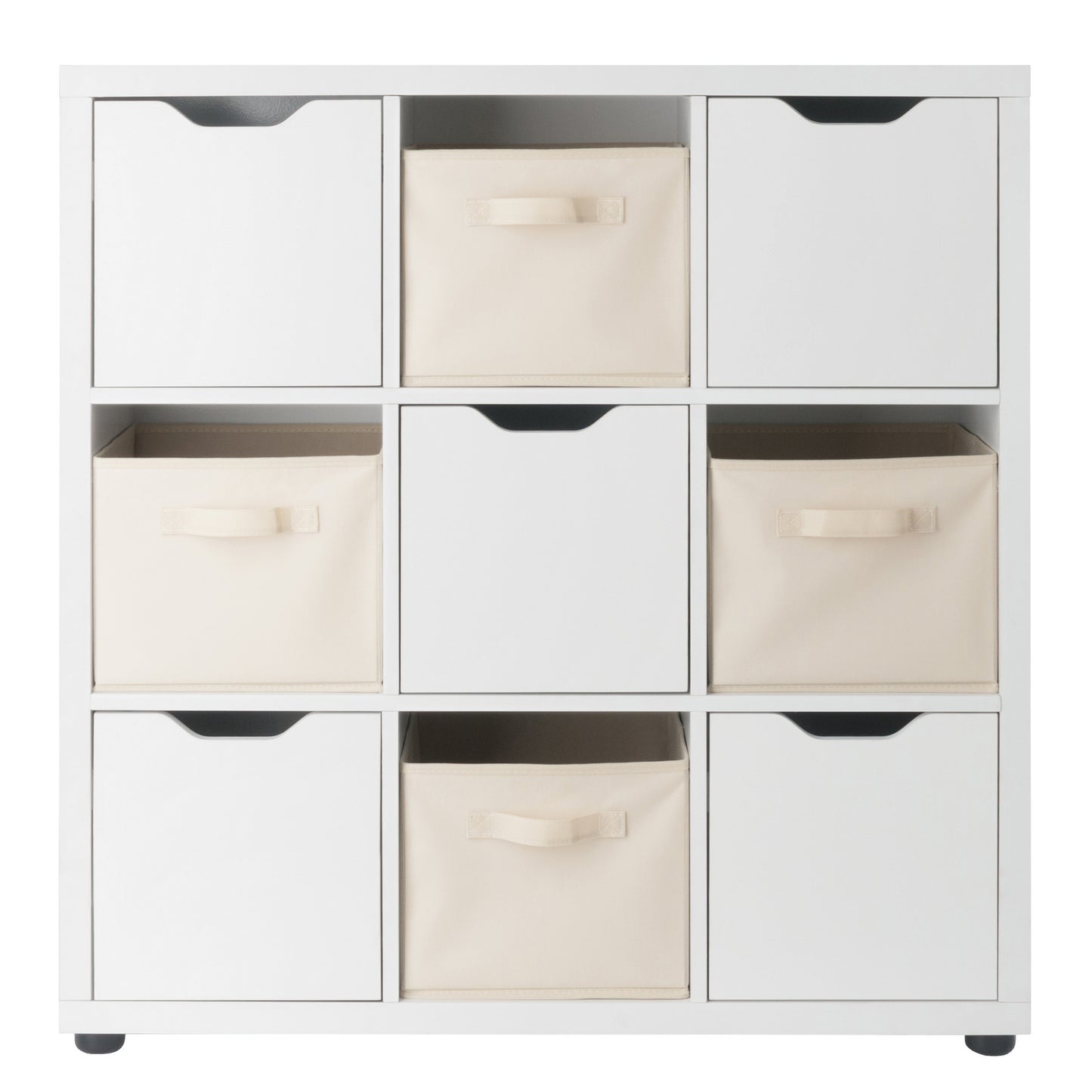 Julia 3x3 Storage 5-Pc Cabinet Set, Beige & White
