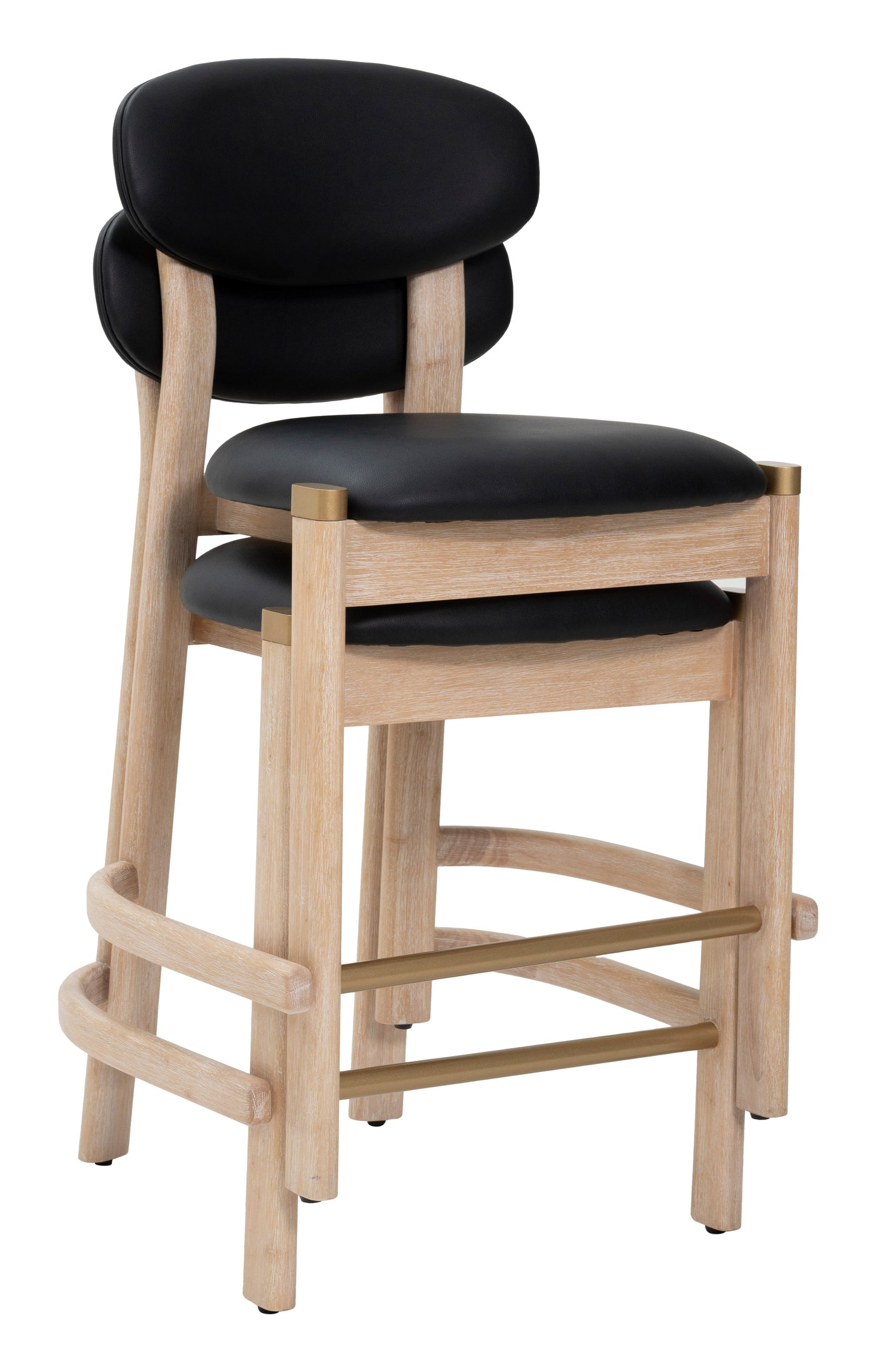Rilou Counter Stool (Set of 2) Black & Natural - 6