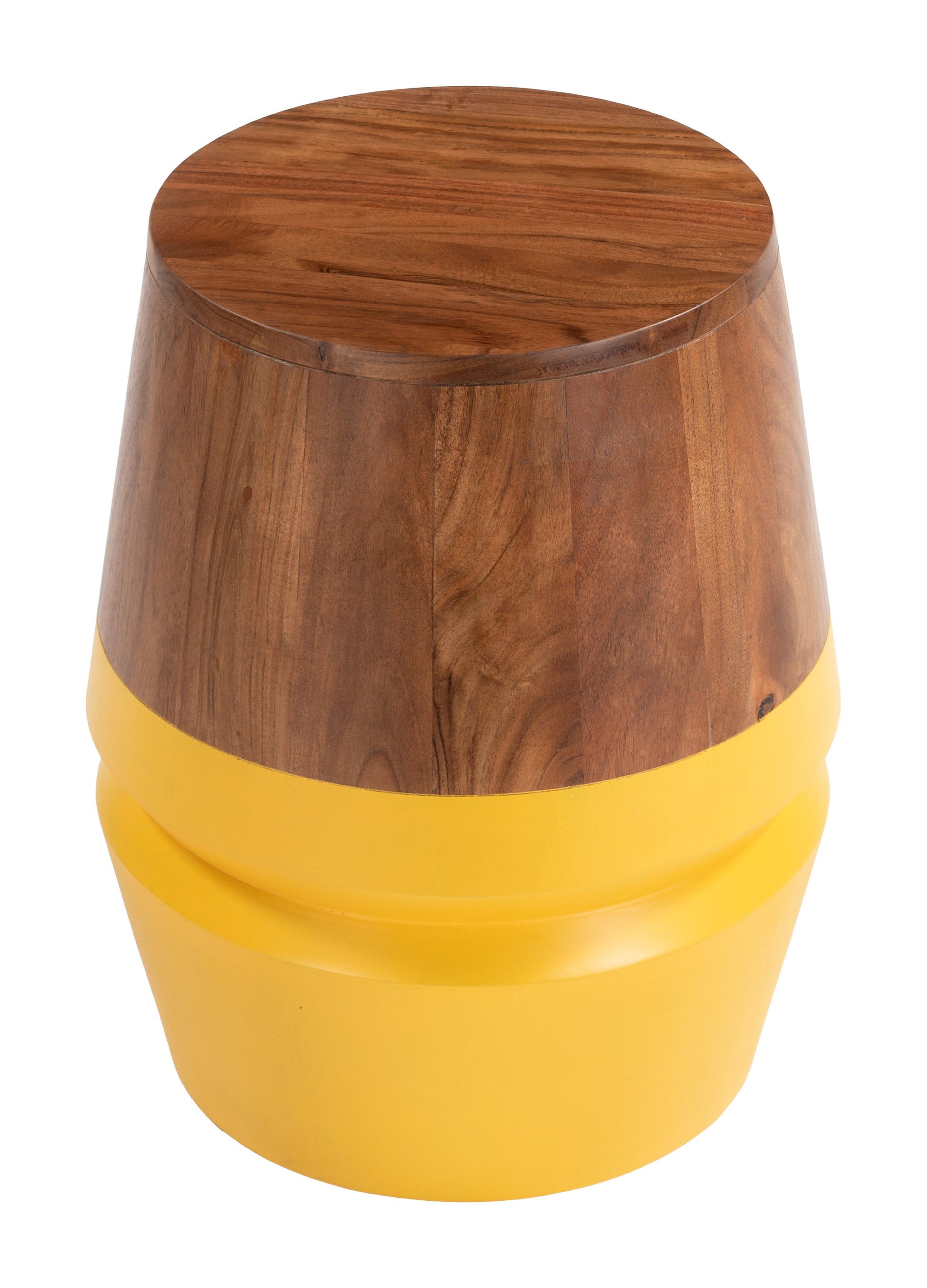Tornos Side Table Walnut & Yellow - 3