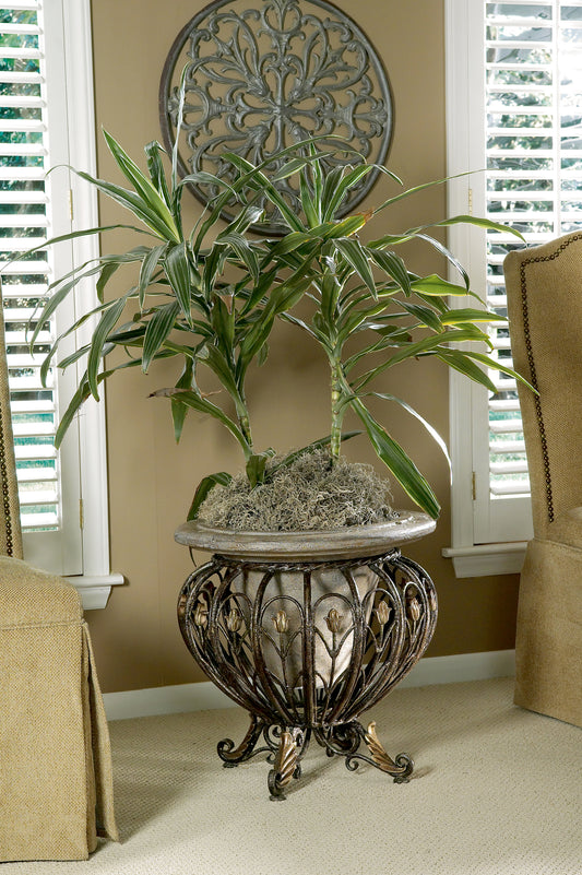 Butler Specialty Company Matthias 20 in. W x 20 in. H Metal and Stone Decorative Planter, Multi-Color