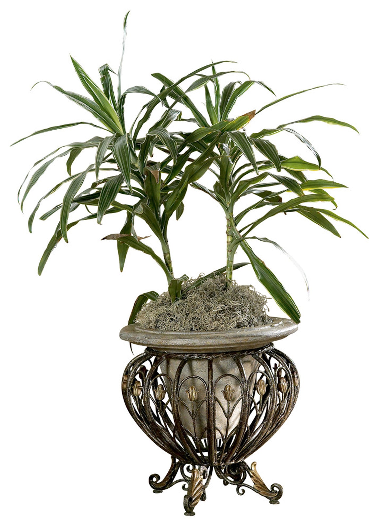 Butler Specialty Company Matthias 20 in. W x 20 in. H Metal and Stone Decorative Planter, Multi-Color