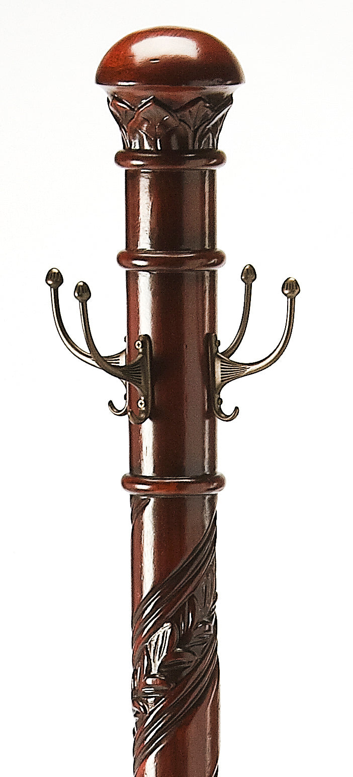 Butler Specialty Company Laird 70 in. H Wood Free-Standing 4 Hook Costumer/Coat Rack with Umbrella Holder, Dark Brown