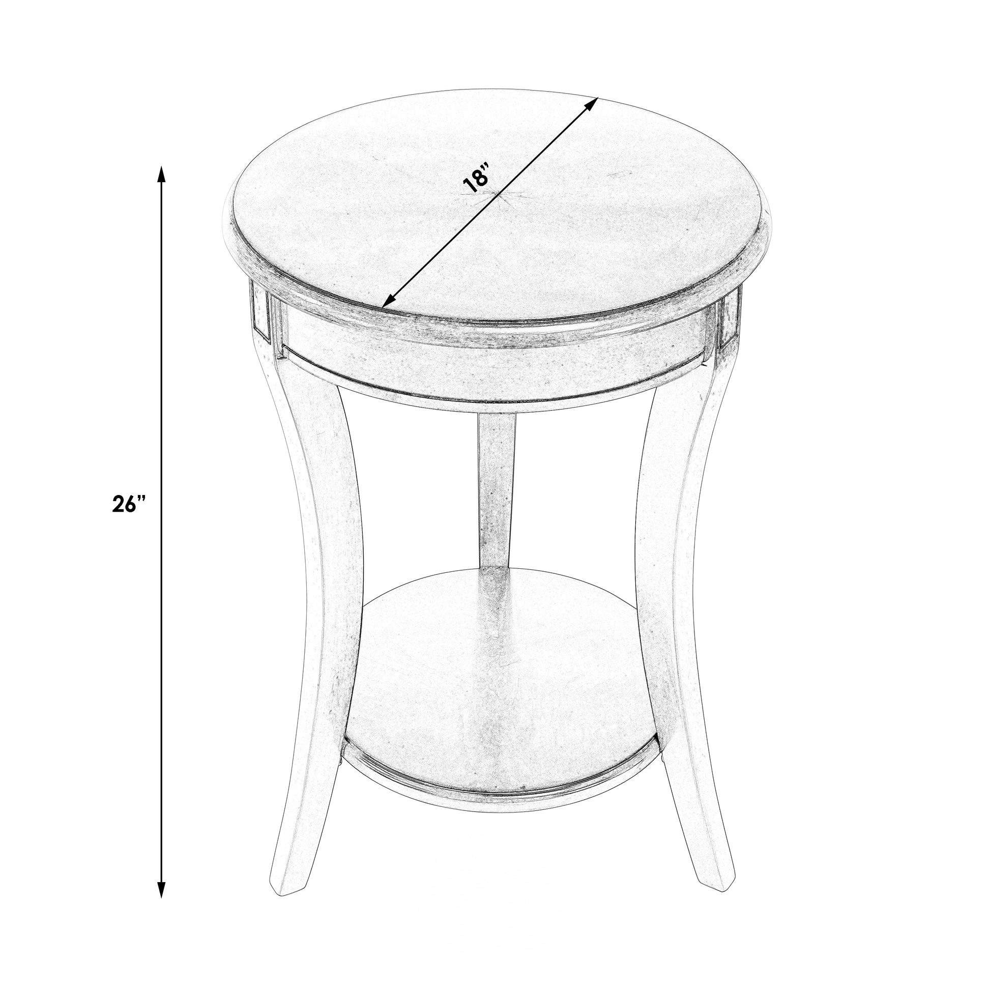Butler Specialty Company Holdin 18 in. W Round Wood Side Table with Lower Open Shelf, Dark Brown