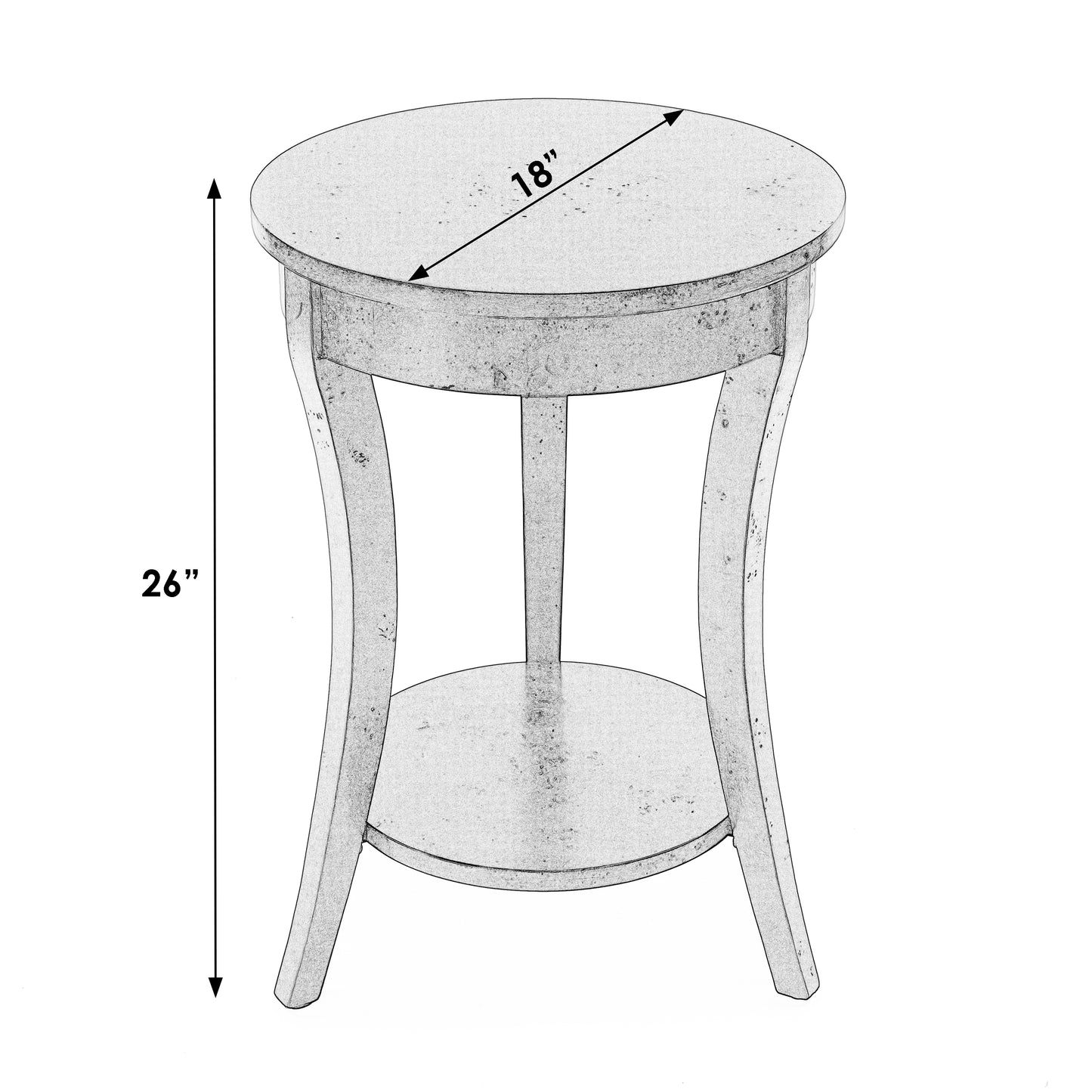 Butler Specialty Company Holdin 18 in. W Round Wood Side Table with Lower Open Shelf, Medium Brown