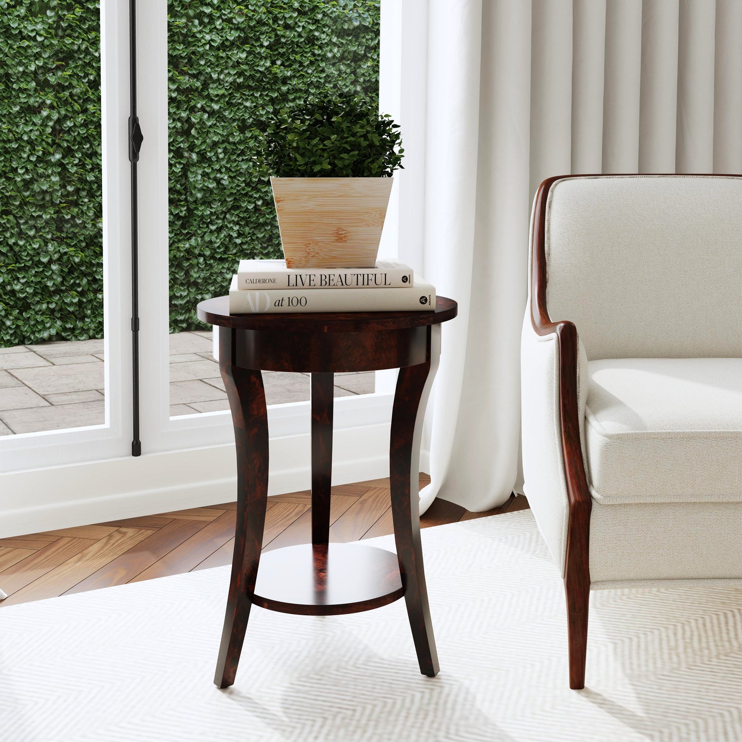 Holdin Round 18"W Side Table in Dark Brown 0992446