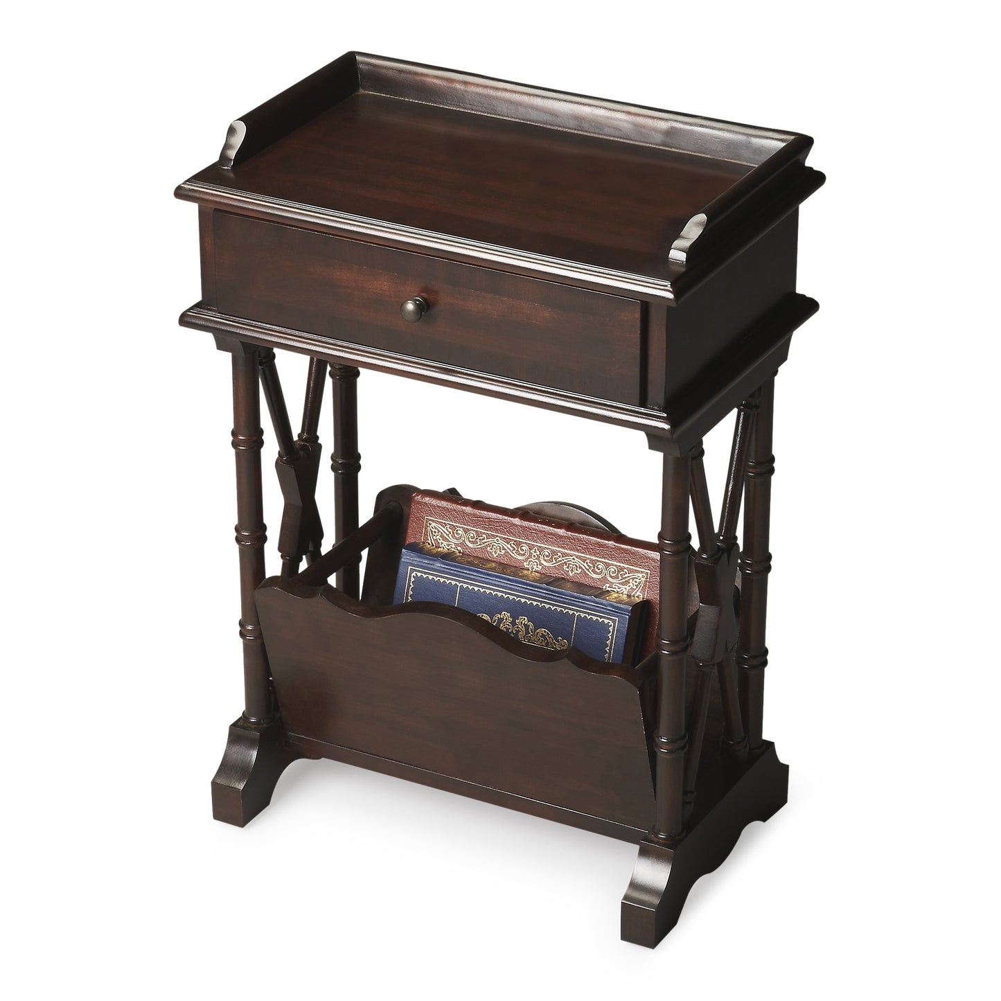 Cummings End Table with Storage in Black  0999234
