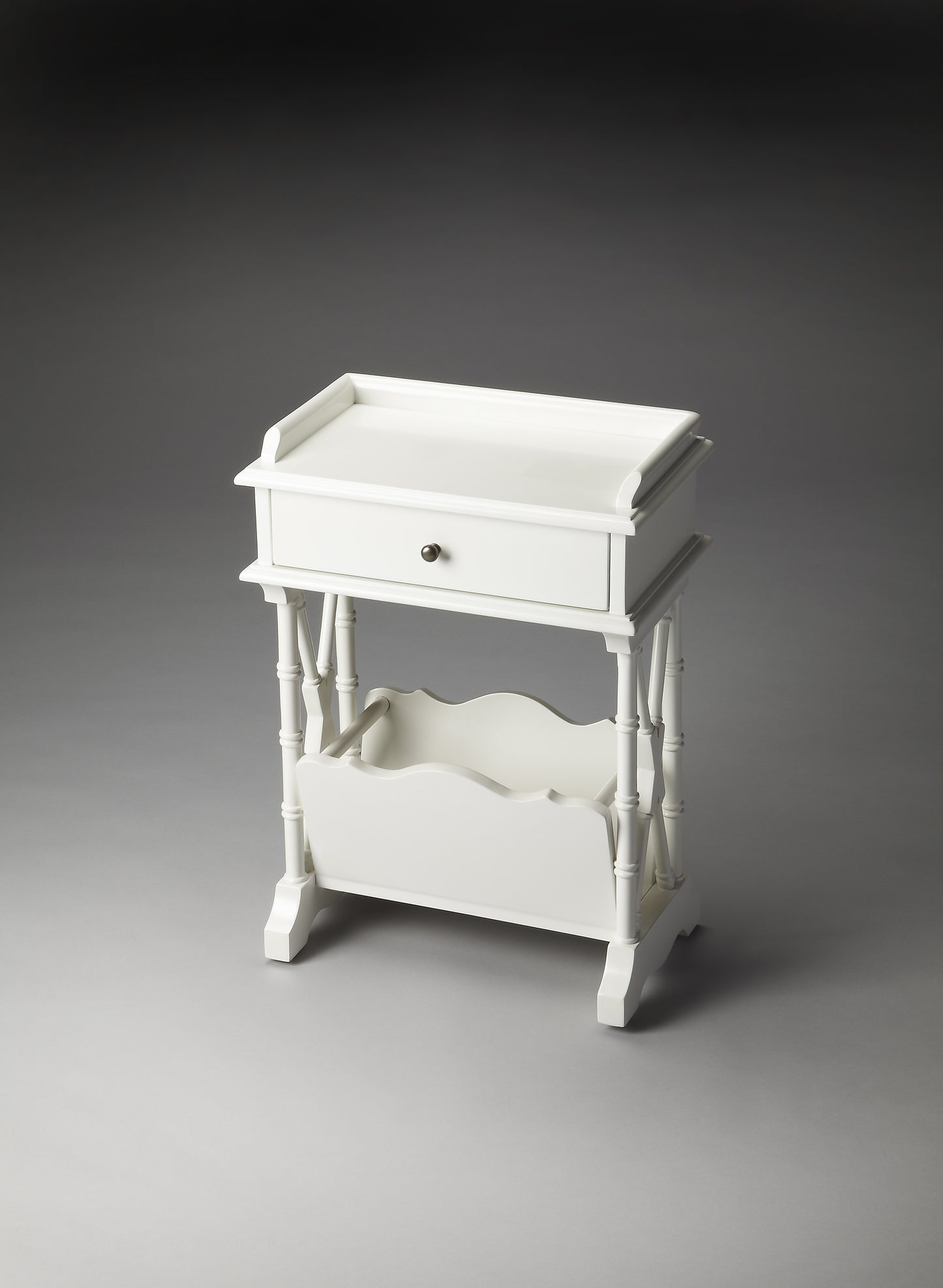 Cummings End Table with Storage in White 0999304