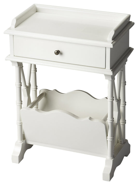 Cummings End Table with Storage in White 0999304