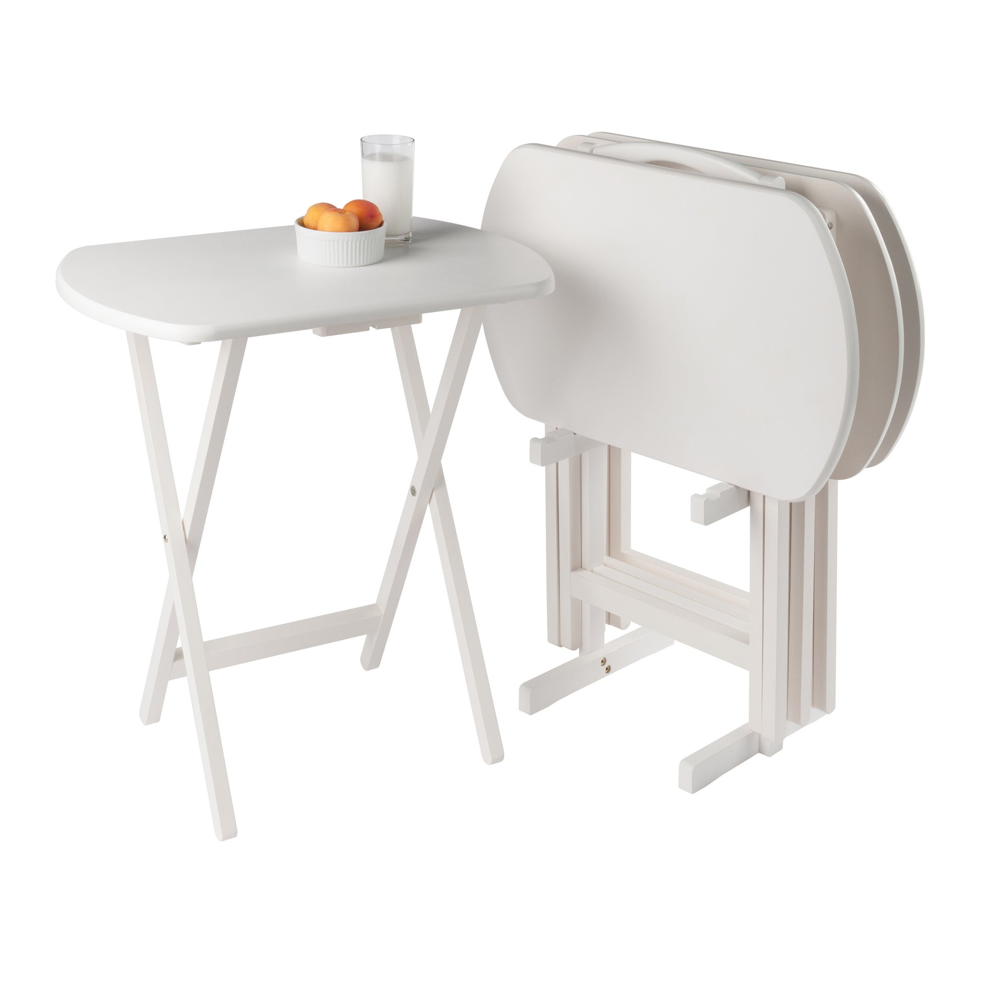 Corbett 5-Pc Oversized Snack Table Set, White