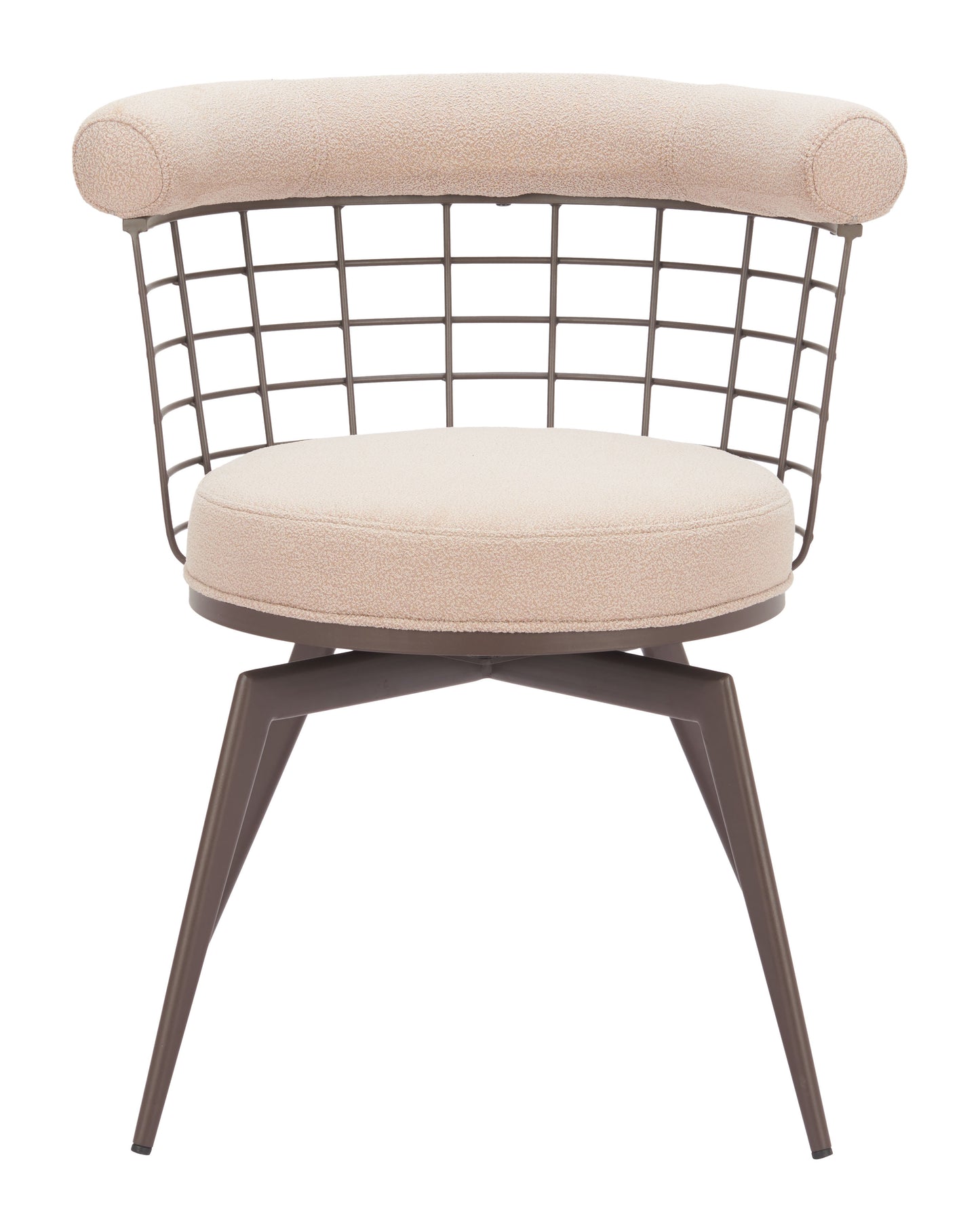 Saku Swivel Dining Chair Beige & Brown - 3