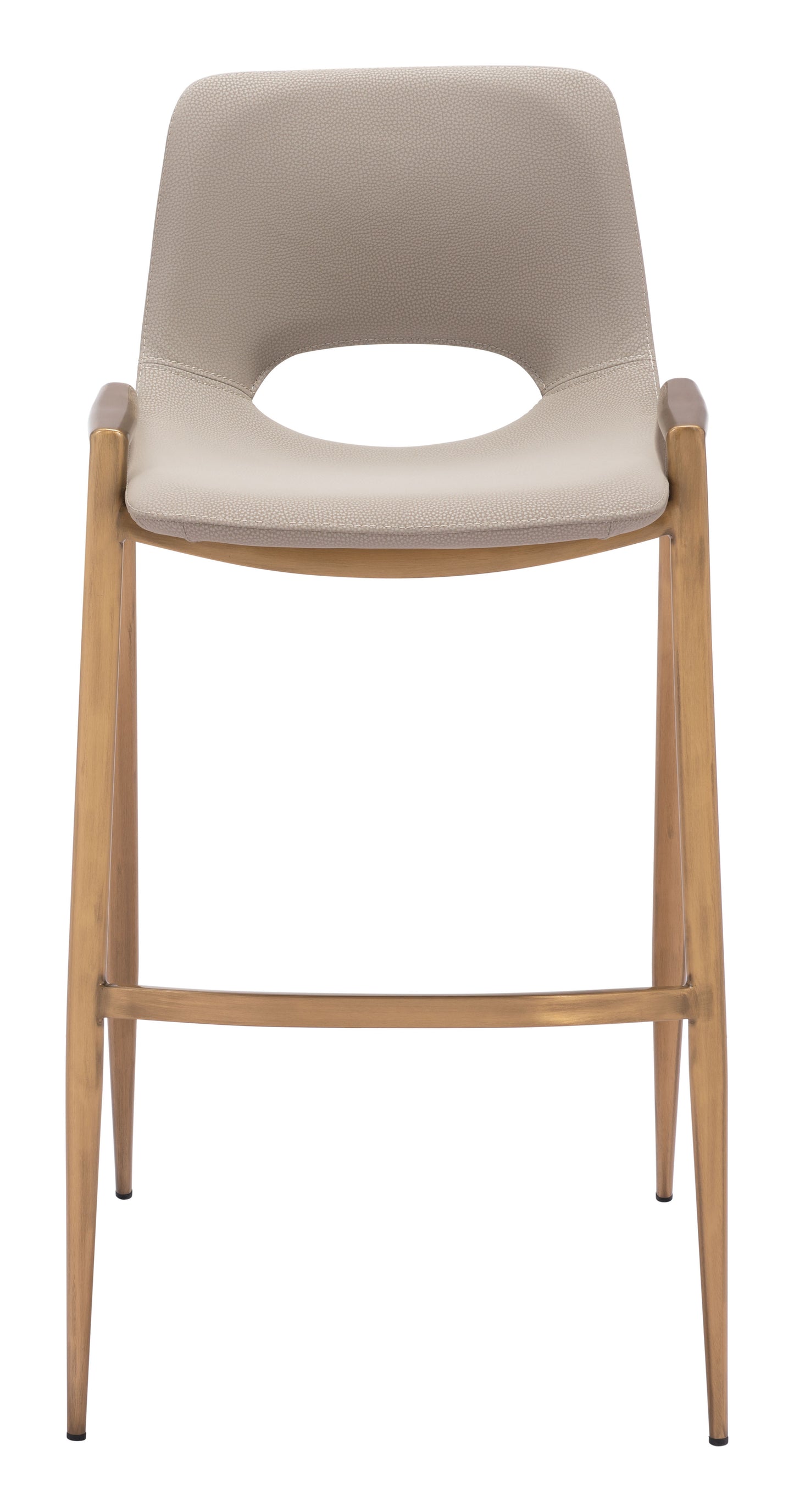 Desi Barstool (Set of 2) Beige & Gold