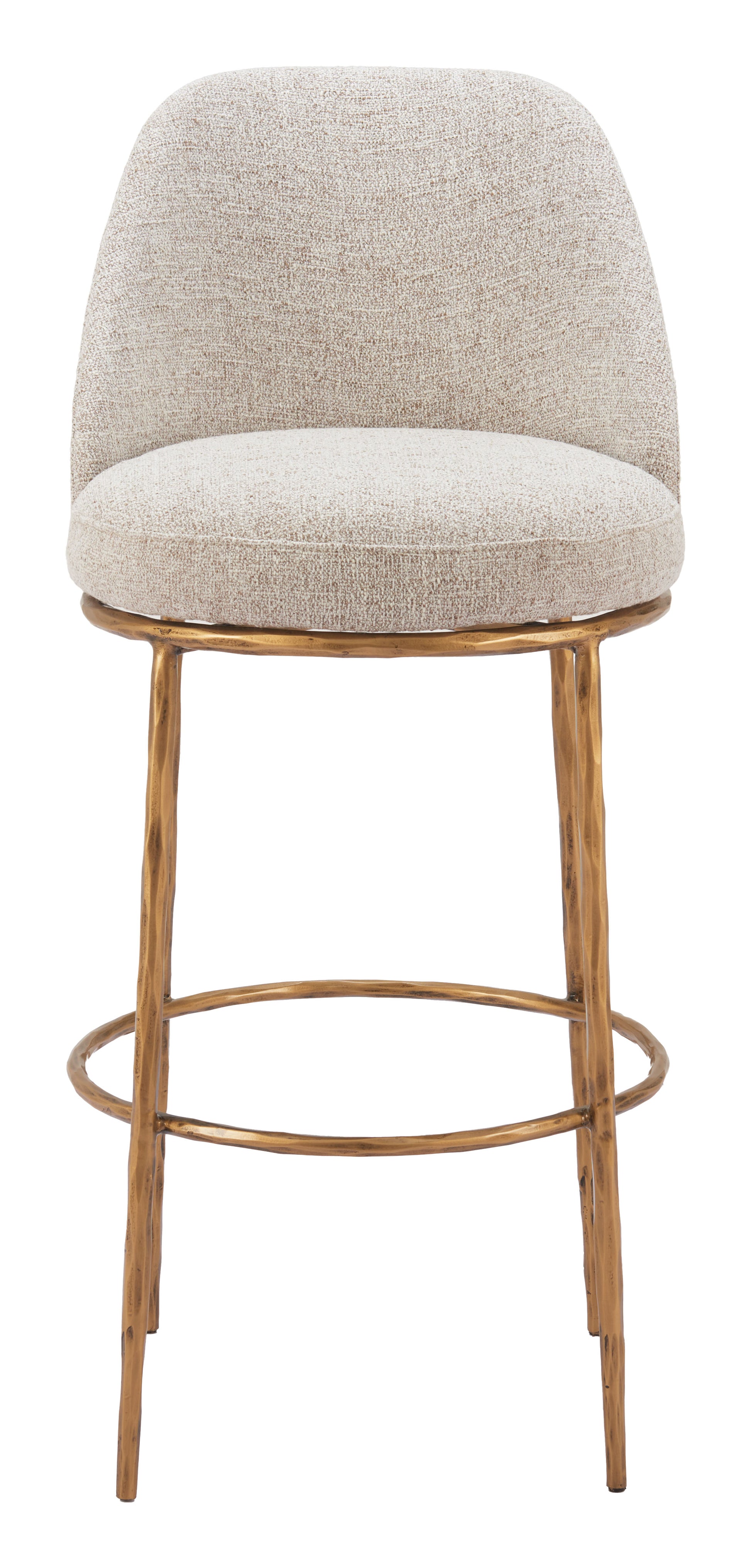 Nordhavn Swivel Barstool Beige & Gold - 3