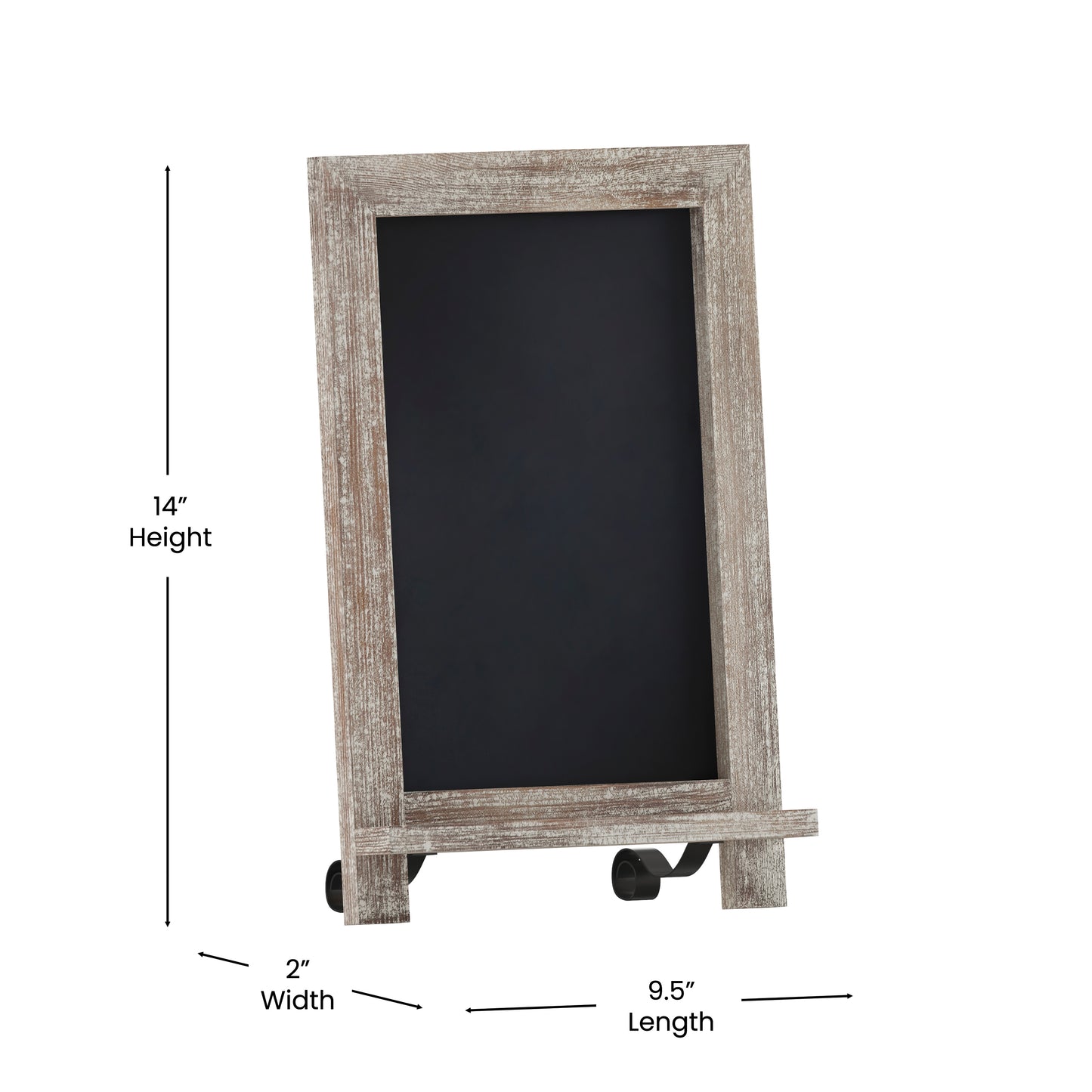Canterbury 9.5" x 14" Weathered Tabletop Magnetic Chalkboards with Metal Scrolled Legs, Hanging Wall Chalkboards, Countertop Memo Boards, Set of 10 Weathered Brown