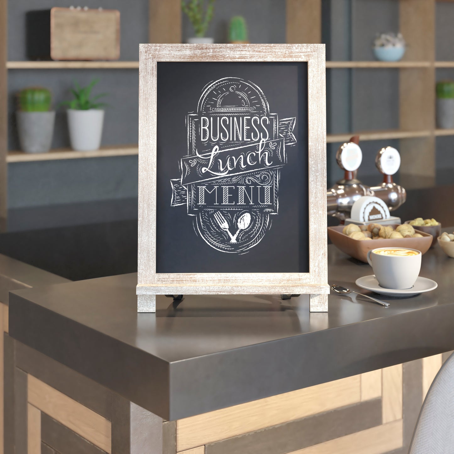 Canterbury 12" x 17" Weathered Tabletop Magnetic Chalkboards with Metal Scrolled Legs, Hanging Wall Chalkboards, Countertop Memo Boards, Set of 10 Weathered Brown