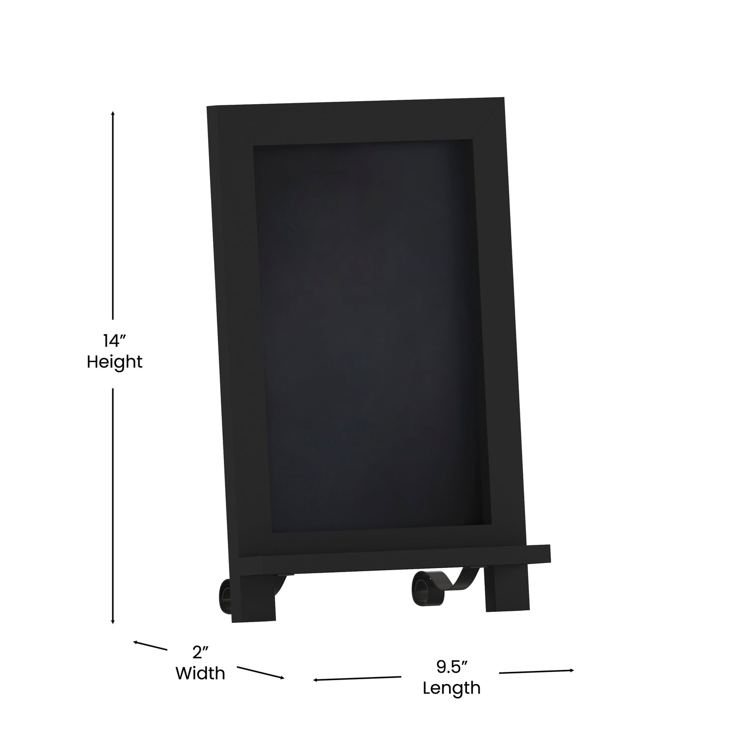 Canterbury 9.5" x 14" Black Tabletop Magnetic Chalkboards with Metal Scrolled Legs, Hanging Wall Chalkboards, Countertop Memo Boards, Set of 10 Black