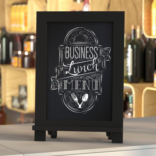 Canterbury 9.5" x 14" Black Tabletop Magnetic Chalkboards with Metal Scrolled Legs, Hanging Wall Chalkboards, Countertop Memo Boards, Set of 10 Black