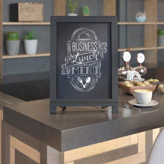 Canterbury 12" x 17" Black Tabletop Magnetic Chalkboards with Metal Scrolled Legs, Hanging Wall Chalkboards, Countertop Memo Boards, Set of 10 Black