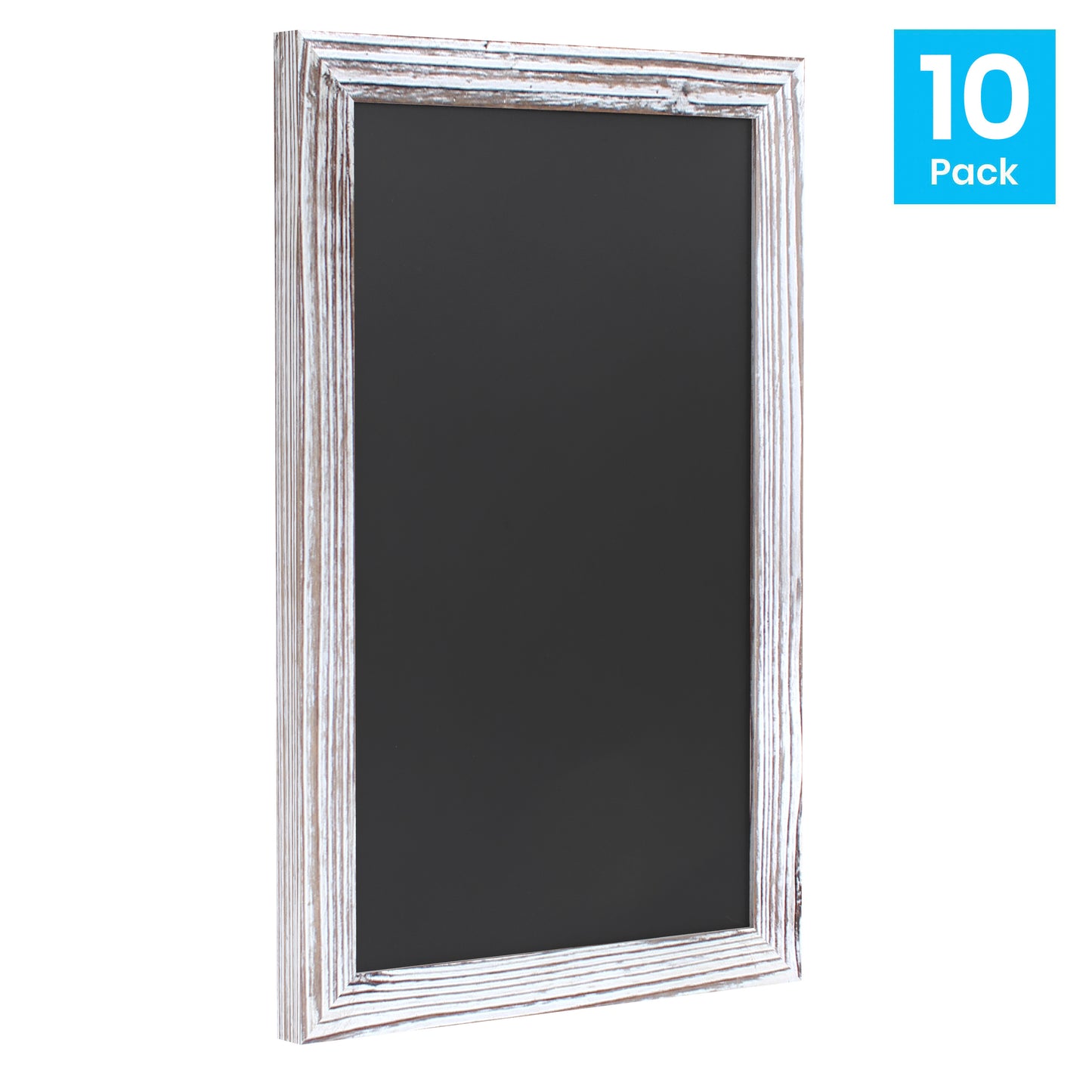 Canterbury 11" x 17" Whitewashed Wall Mount Magnetic Chalkboard Sign, Hanging Wall Chalkboard Memo Board for Home, School, or Business, Set of 10 White Wash