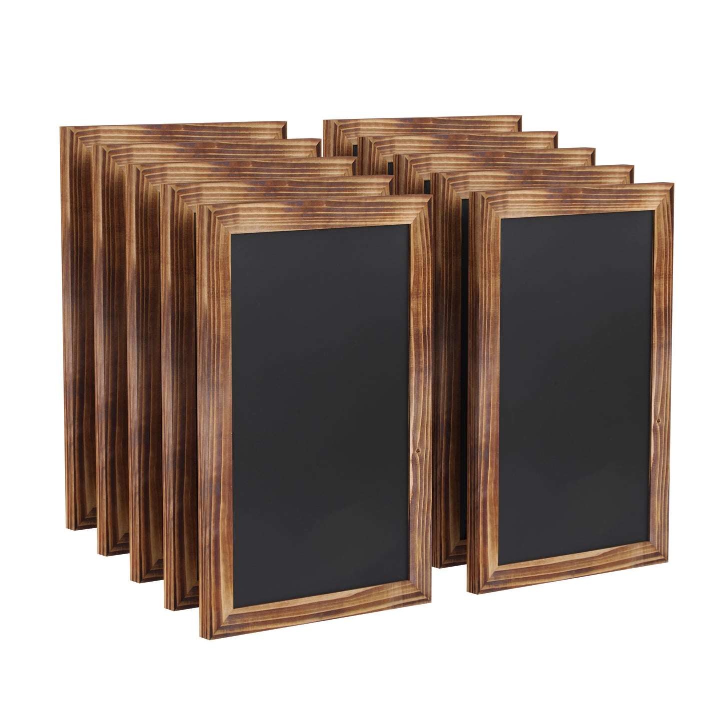 Canterbury 11" x 17" Torched Wood Wall Mount Magnetic Chalkboard Sign, Hanging Wall Chalkboard Memo Board for Home, School, or Business, Set of 10 Torched Brown 10-HGWA-GDIS-CRE8-762315-GG
