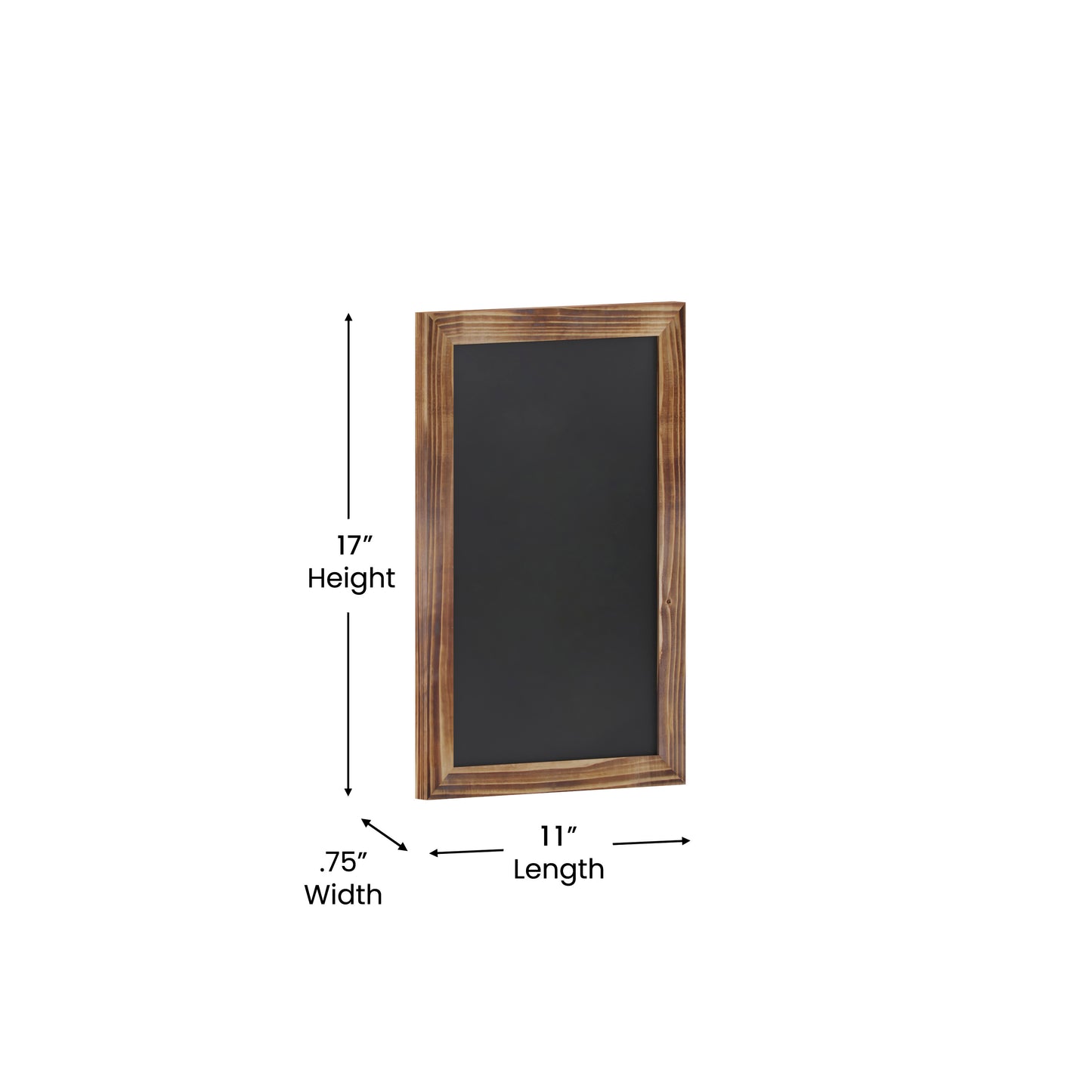 Canterbury 11" x 17" Torched Wood Wall Mount Magnetic Chalkboard Sign, Hanging Wall Chalkboard Memo Board for Home, School, or Business, Set of 10 Torched Brown 10-HGWA-GDIS-CRE8-762315-GG