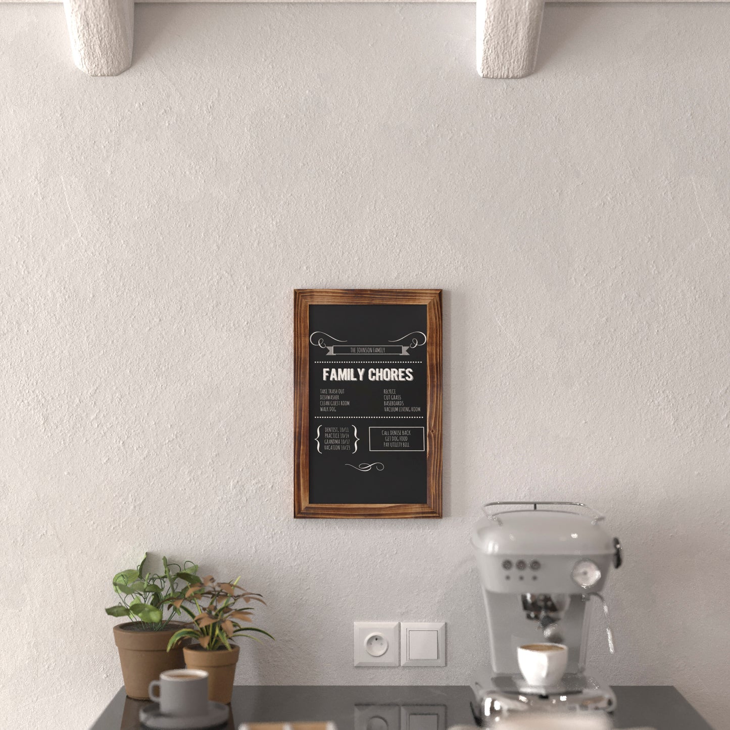 Canterbury 11" x 17" Torched Wood Wall Mount Magnetic Chalkboard Sign, Hanging Wall Chalkboard Memo Board for Home, School, or Business, Set of 10 Torched Brown 10-HGWA-GDIS-CRE8-762315-GG