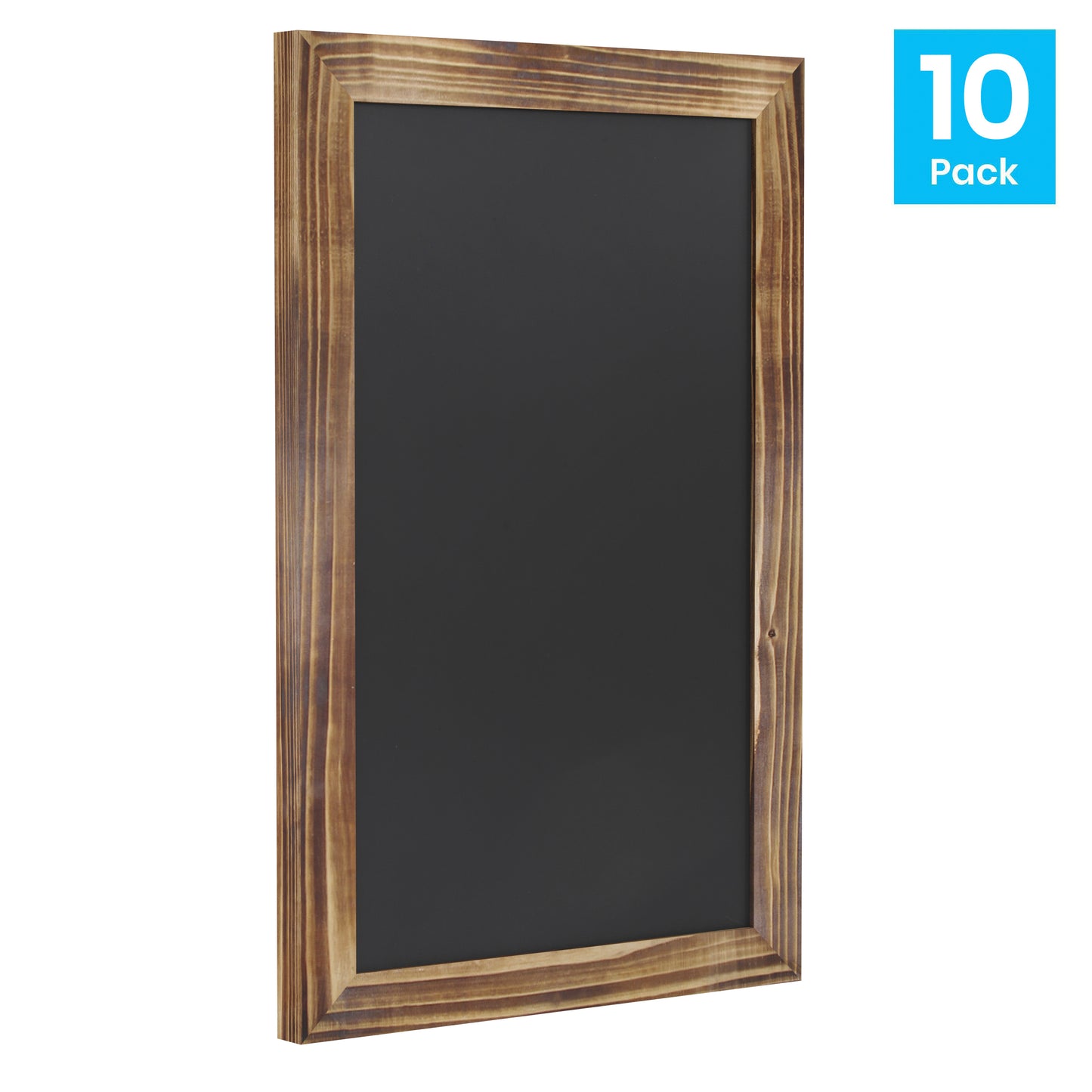 Canterbury 11" x 17" Torched Wood Wall Mount Magnetic Chalkboard Sign, Hanging Wall Chalkboard Memo Board for Home, School, or Business, Set of 10 Torched Brown 10-HGWA-GDIS-CRE8-762315-GG