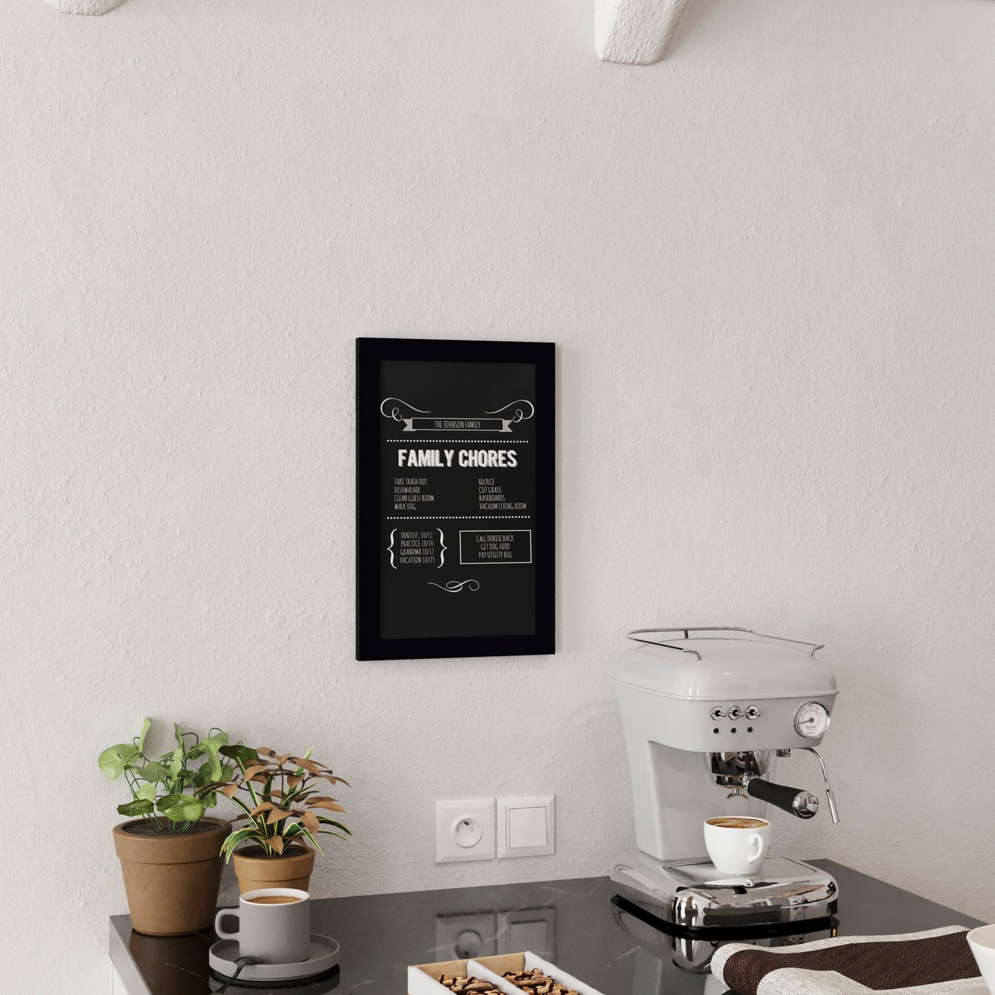 Canterbury 11" x 17" Black Wall Mount Magnetic Chalkboard Sign, Hanging Wall Chalkboard Memo Board for Home, School, or Business, Set of 10 Rustic Black 10-HGWA-GDIS-CRE8-862315-GG