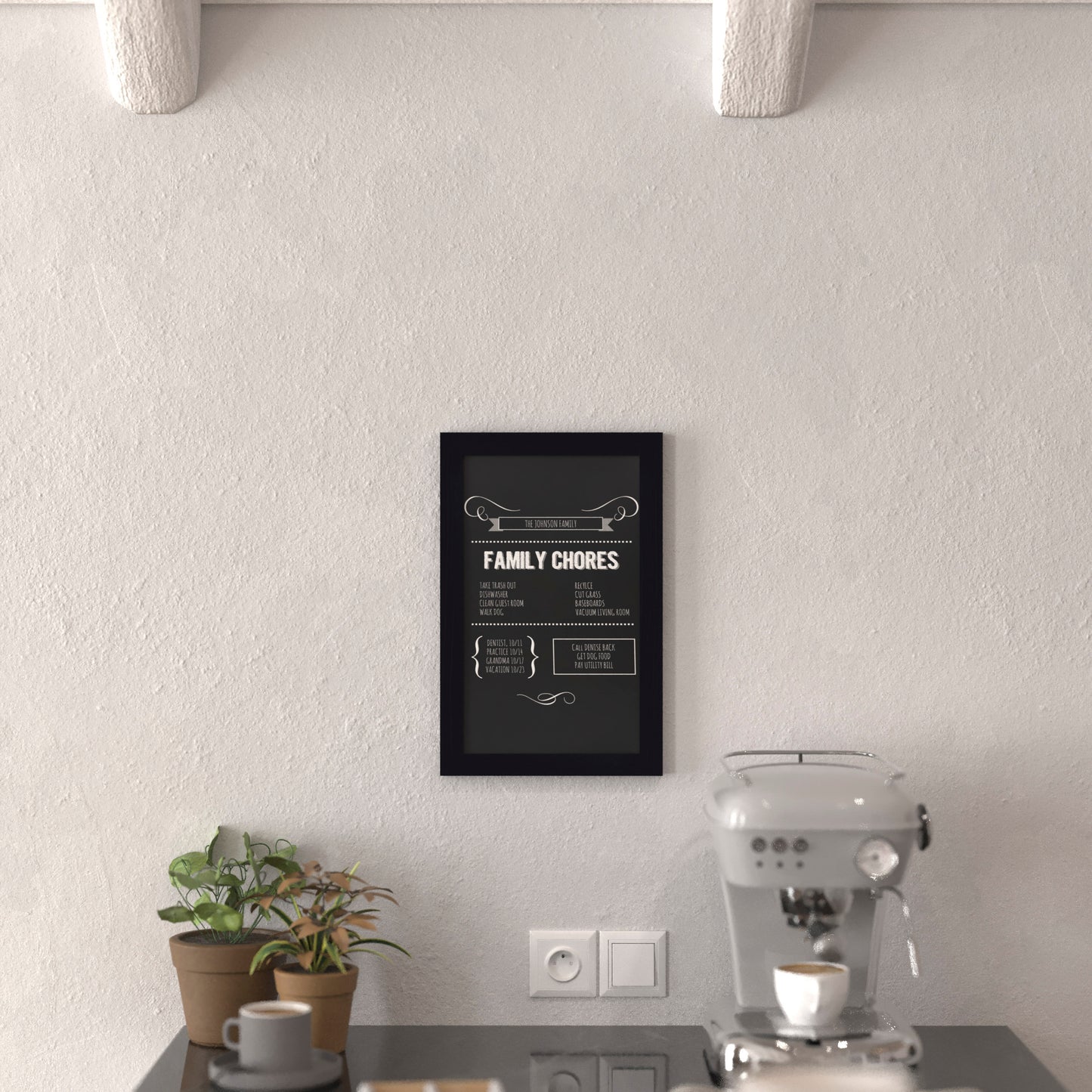 Canterbury 11" x 17" Black Wall Mount Magnetic Chalkboard Sign, Hanging Wall Chalkboard Memo Board for Home, School, or Business, Set of 10 Rustic Black 10-HGWA-GDIS-CRE8-862315-GG
