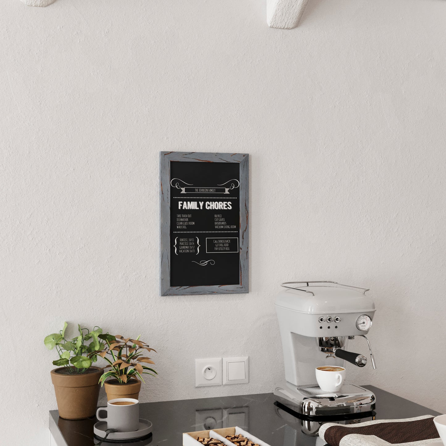 Canterbury 11" x 17" Rustic Gray Wall Mount Magnetic Chalkboard Sign, Hanging Wall Chalkboard Memo Board for Home, School, or Business, Set of 10 Rustic Grey 10-HGWA-GDIS-CRE8-962315-GG