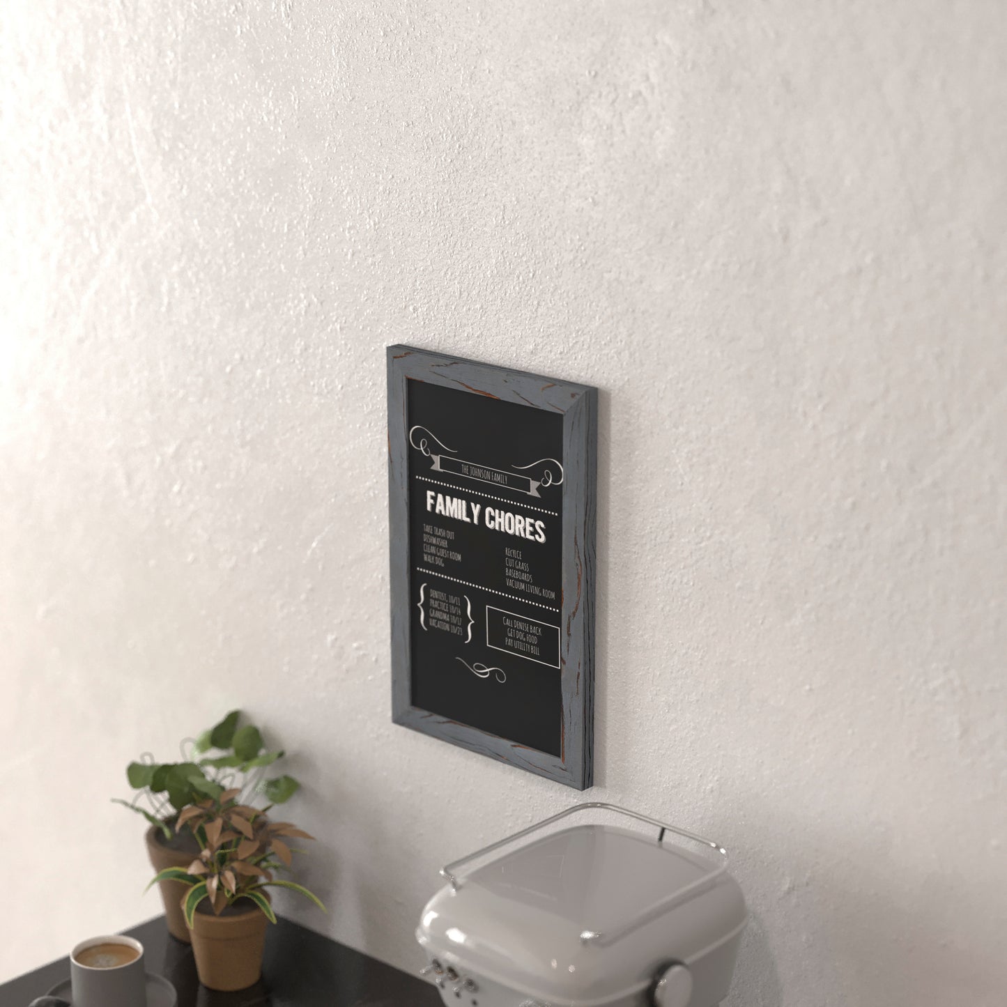 Canterbury 11" x 17" Rustic Gray Wall Mount Magnetic Chalkboard Sign, Hanging Wall Chalkboard Memo Board for Home, School, or Business, Set of 10 Rustic Grey 10-HGWA-GDIS-CRE8-962315-GG